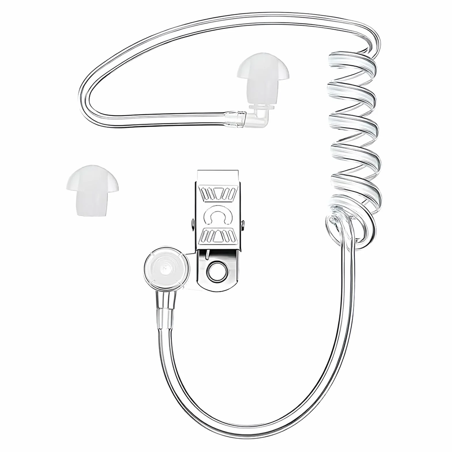 Tubo di Ricambio per Auricolari a Bobina Acustica Trasparente, Suono Cristallino e Comfort per Cuffie Radio a Due Vie, Compatibile con Walkie Talkie, Design Ergonomico in Silicone di Alta Qualità