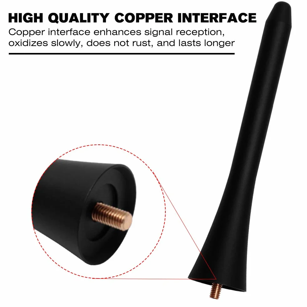 HUSUKU Antenna radio corta in lega di alluminio da 5 pollici per Mazda Miata MX-5 RF ND NC 2006-2024 OEM NF47-66-A30A