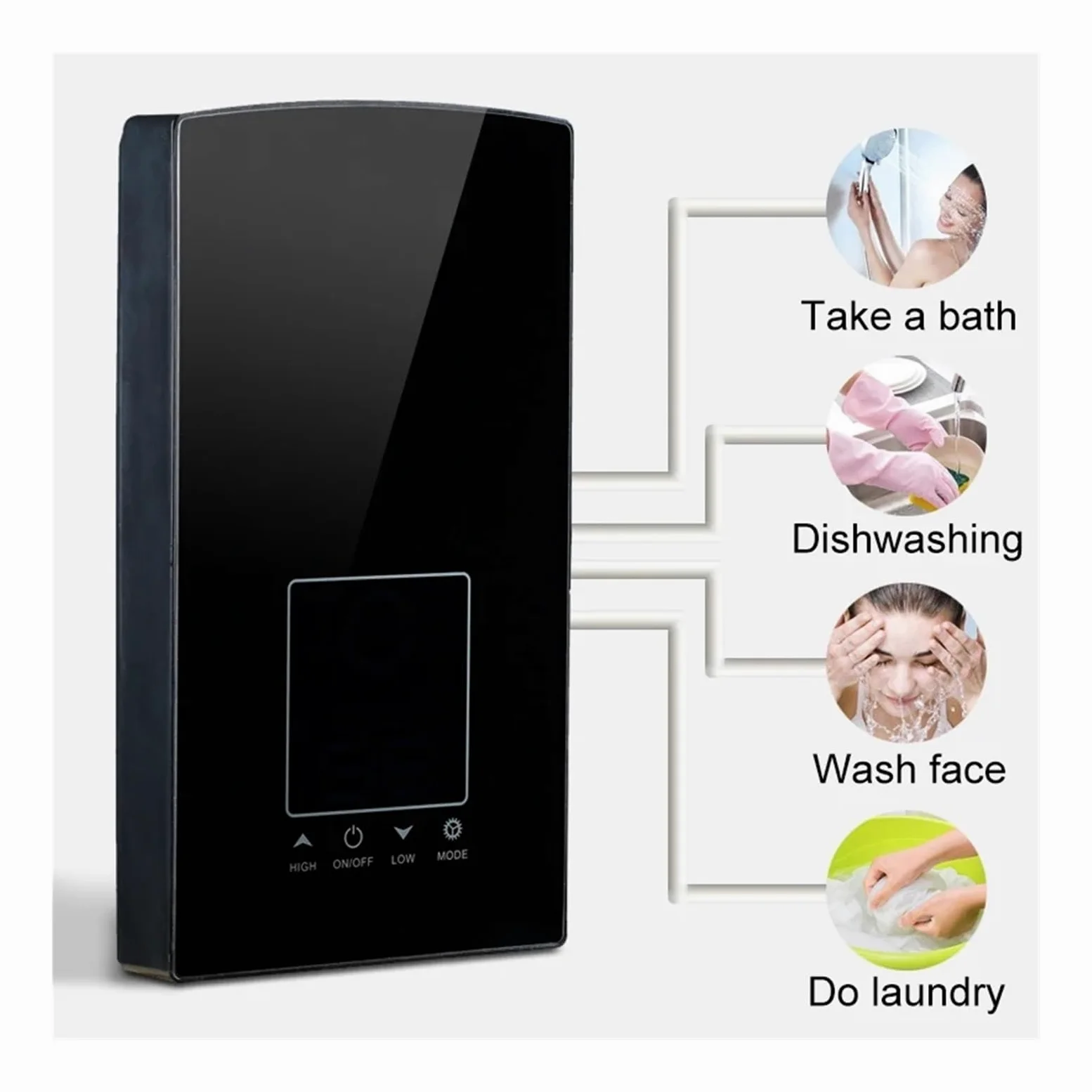 Scaldabagno Elettrico Digitale LCD Da 8500 W. Controllo Vocale Toccante. Scaldacqua Istantanei Senza Serbatoio A Temperatura Costante riscaldare rapidamente(Gold)