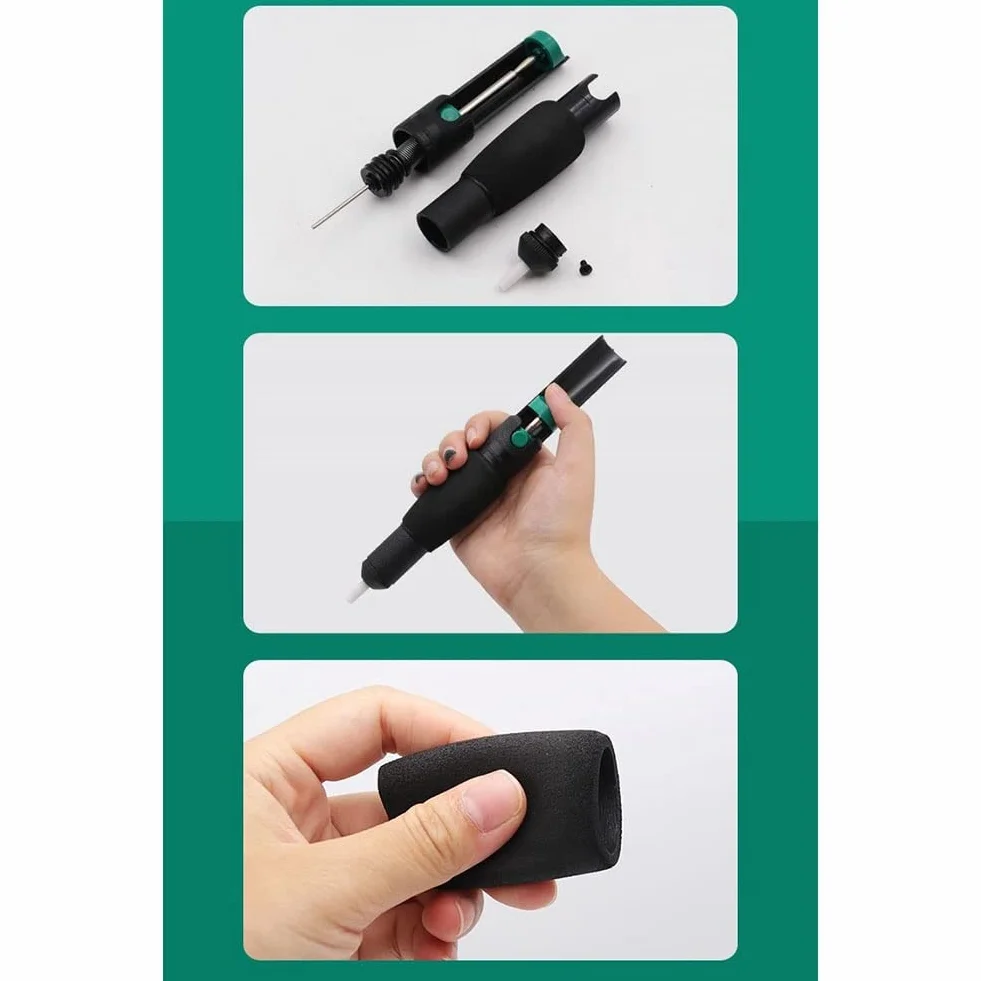 Pompa di Aspirazione Dissaldante con 5 Ugelli Extra, Potente Aspiratore Dissaldatore in Plastica