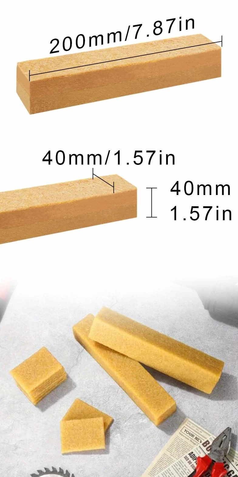 Blocco di pulizia carta vetrata in gomma 200 x 40 x 40 mm