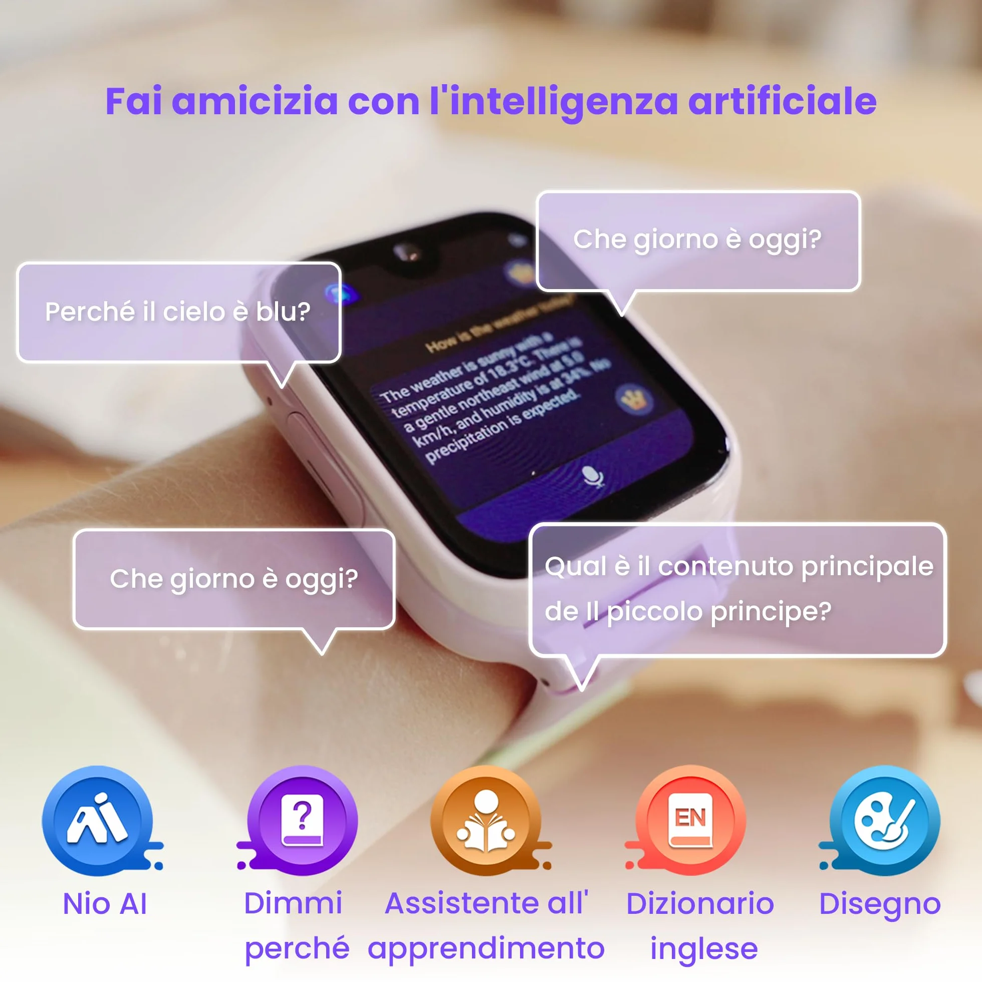 K9 Smartwatch Bambini AI, Orologio Smartwatch Bambini con GPS e Telefono,AMOLED da 1,78'' per bambini con 4G videochiamata, Sveglia, Modalità scuola, Impermeabile IP68,Adolescenti dai 6