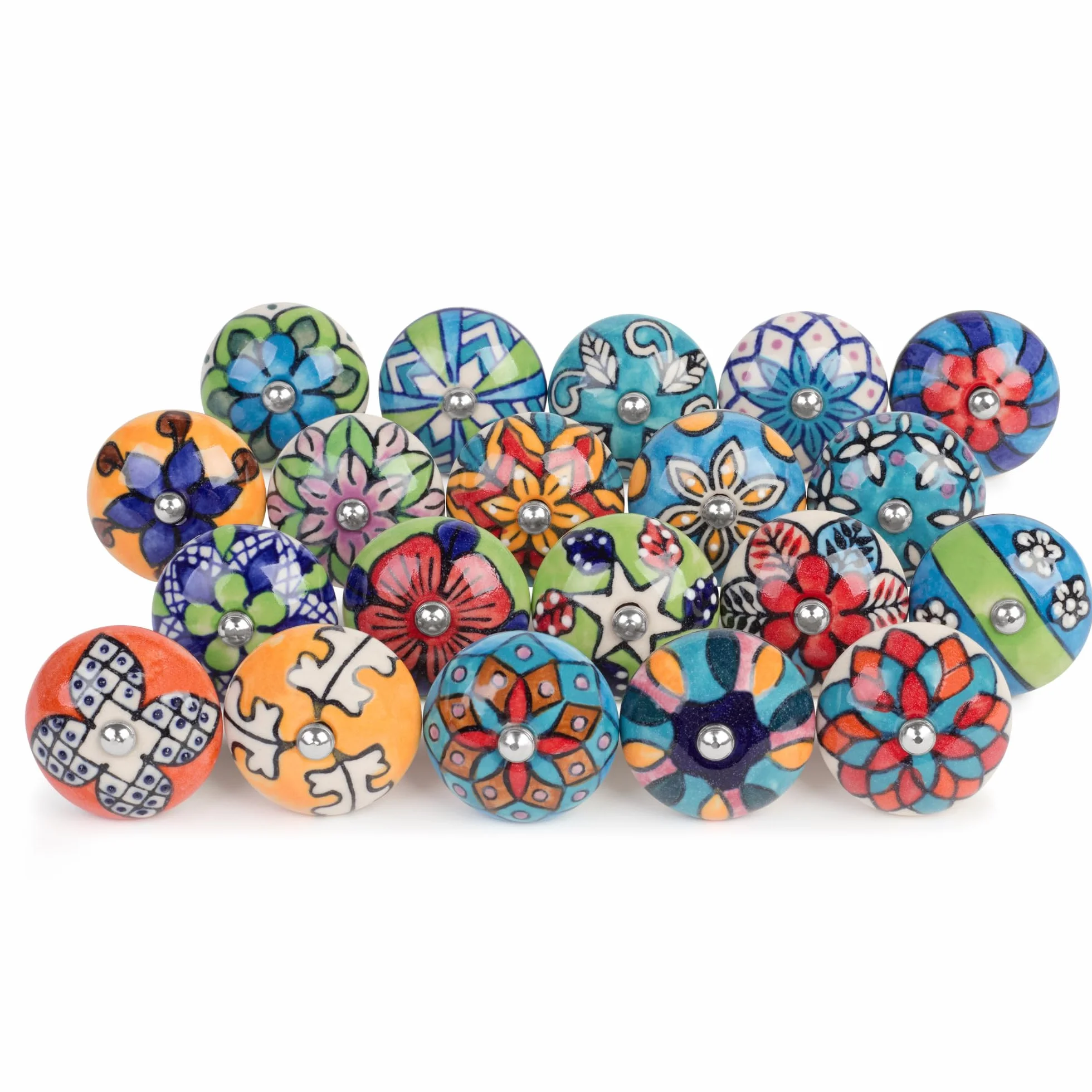 Set di 20 Pomelli Vintage in Ceramica per Mobili e Porte