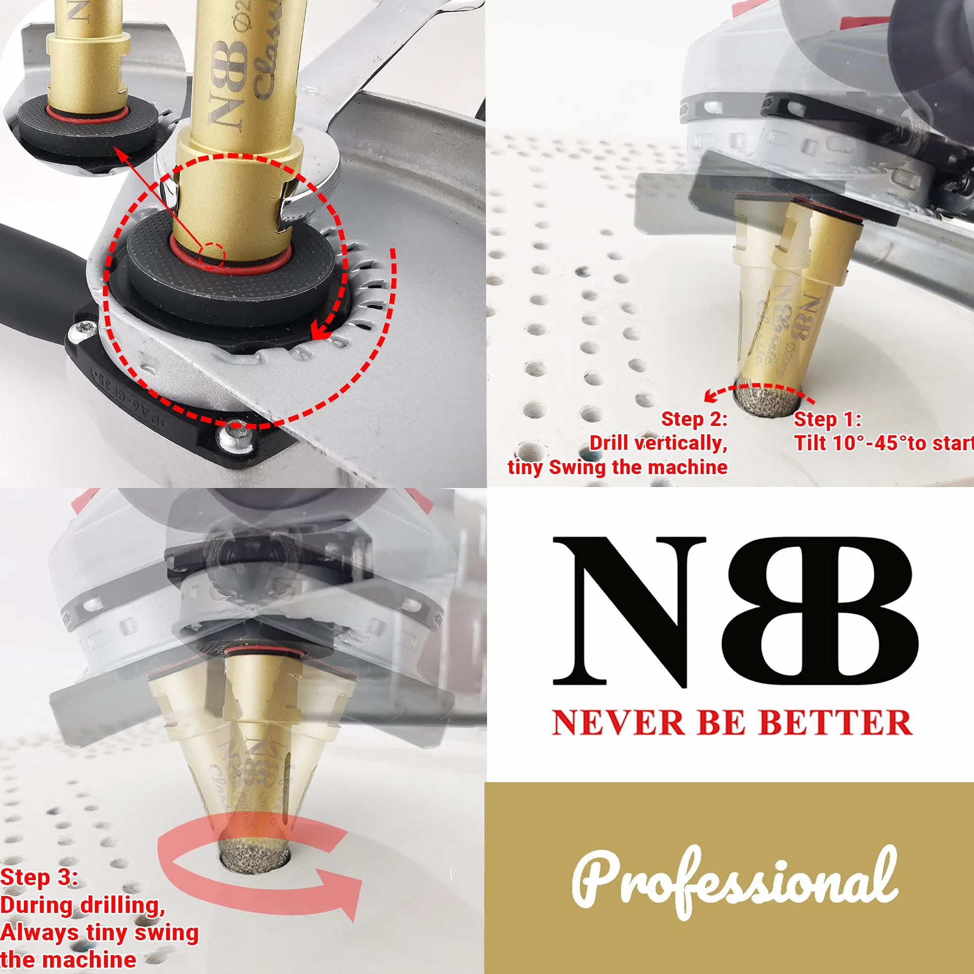 NBB Punta a tazza diamantata M14 Classico d'Oro 35mm per smerigliatrice angolare
