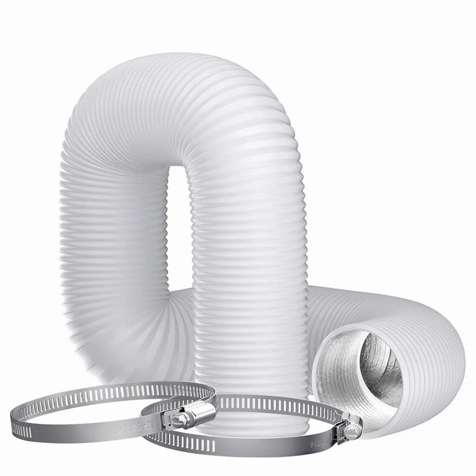 Tubo di ventilazione flessibile in alluminio e PVC, 200 mm, 5 m, bianco, per aspiratori, idroponiche, tende da coltivazione, prese d'aria per asciugatrici