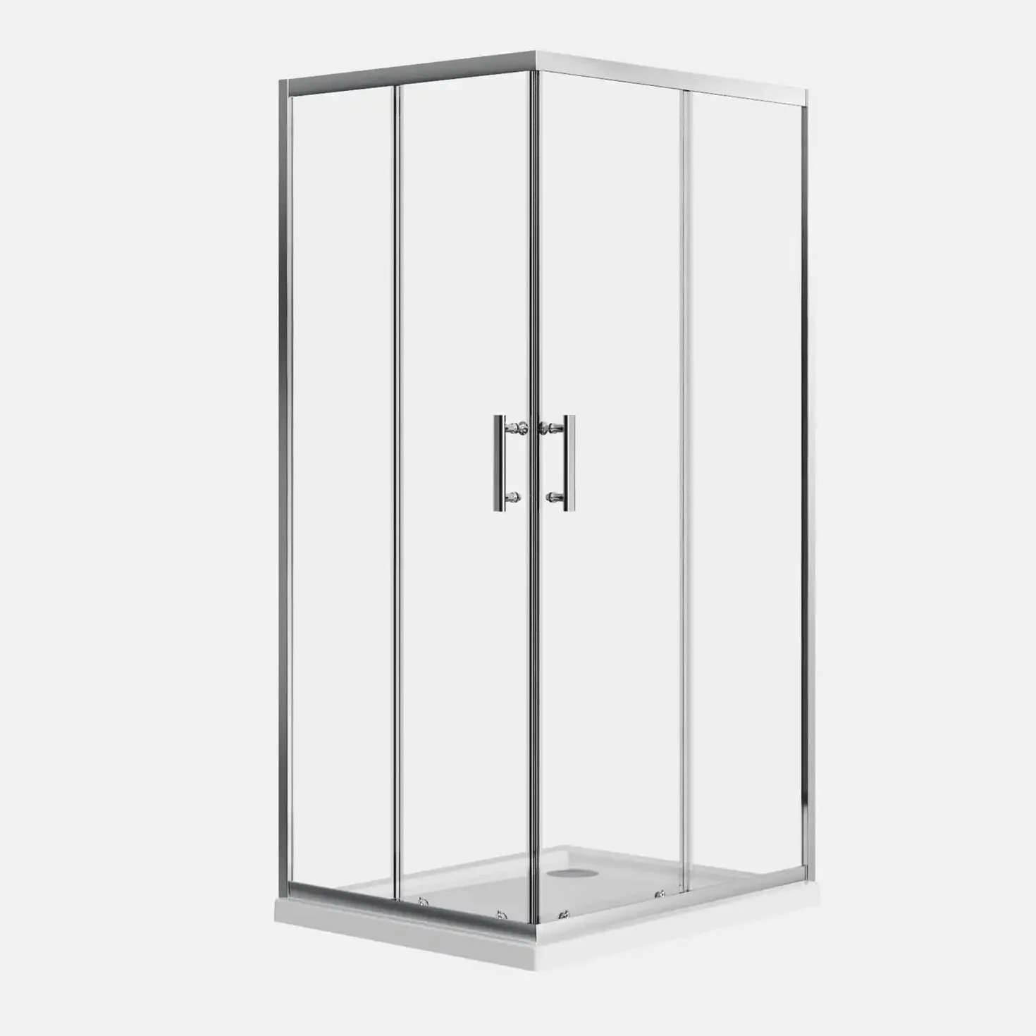 Box doccia angolare scorrevole 70x100 h190 vetro temperato trasparente 6mm anticalcare maniglia inox 304 Tenerife