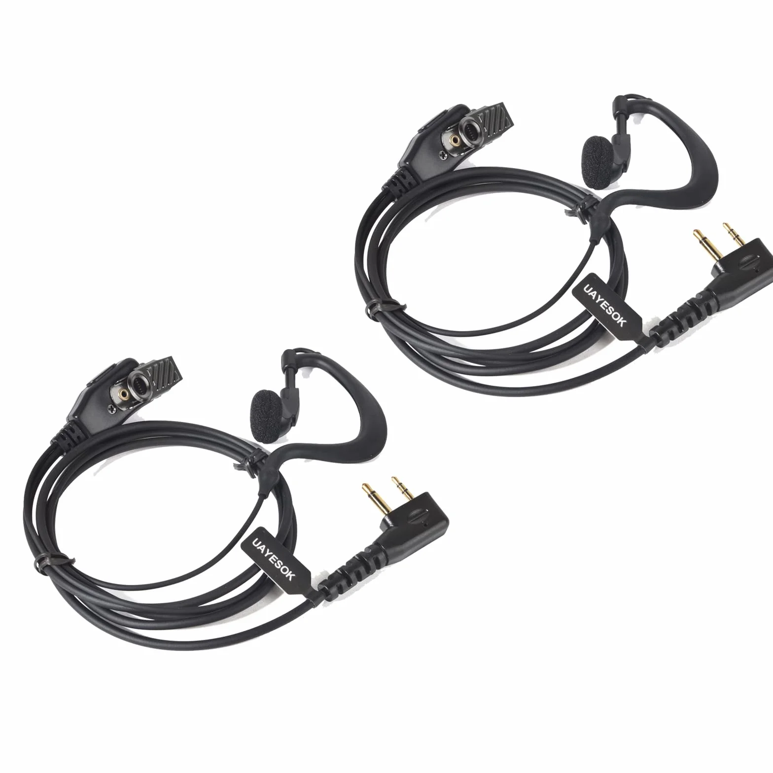 UAYESOK | Cuffie PTT a forma di G | 2 poli per radio | Compatibile con Midland walkie talkie serie Midland G7 Pro G8 G9 Pro M24 M24 Plus M48 M99 G6 XT G7 XTR (2 pezzo)