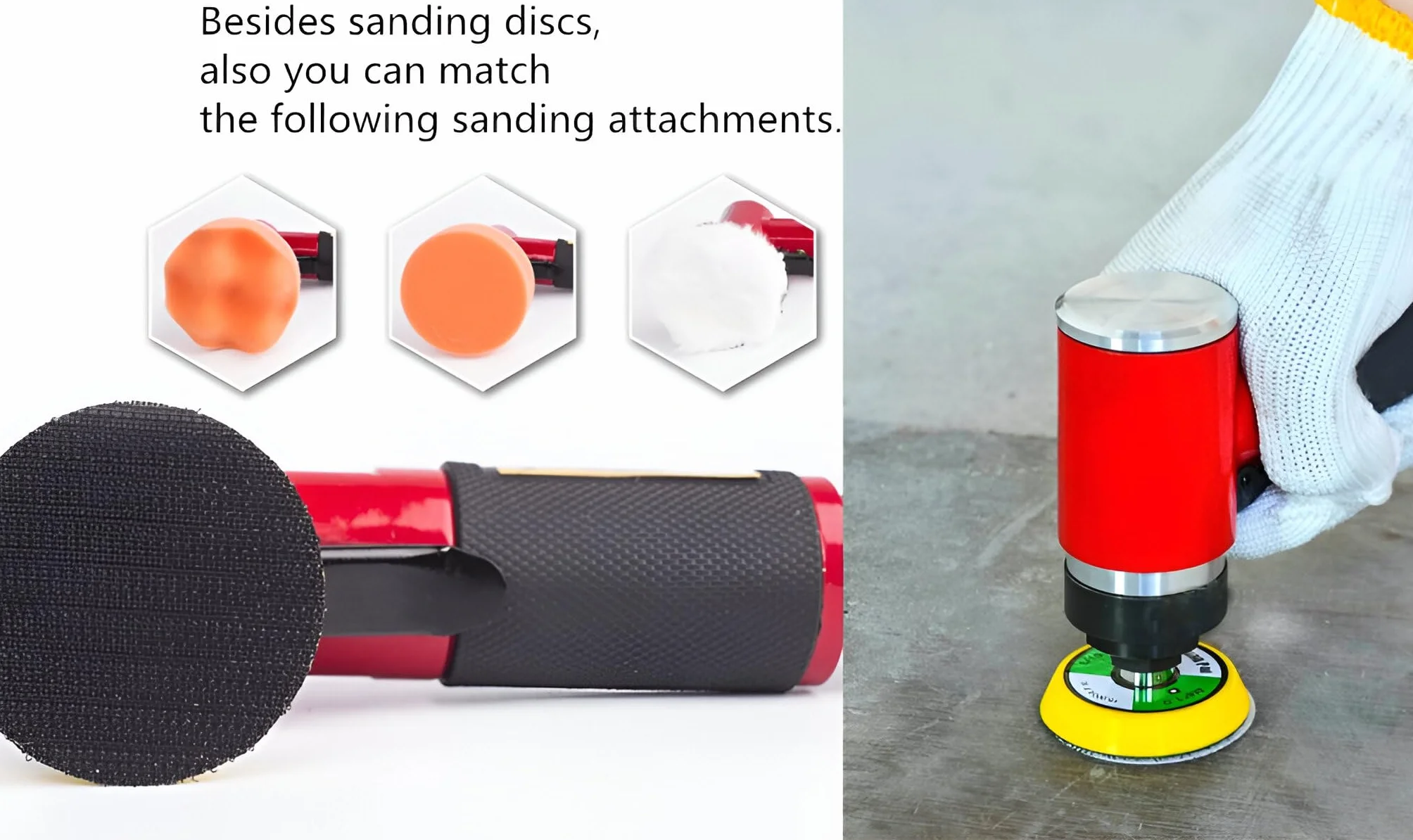 Smerigliatrice eccentrica angolare pneumatica Lucidatrice Mini lungo rettilineo rosso 50 mm 75 mm Disco abrasivo