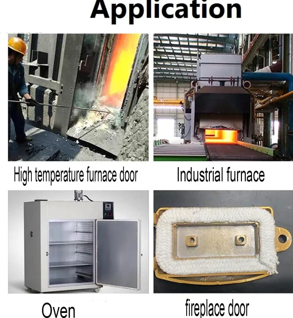 Guarnizione in fibra di ceramica ad alta temperatura per stufa, caldaia, forno, forno, guarnizione per porta del forno, diametro 16 mm