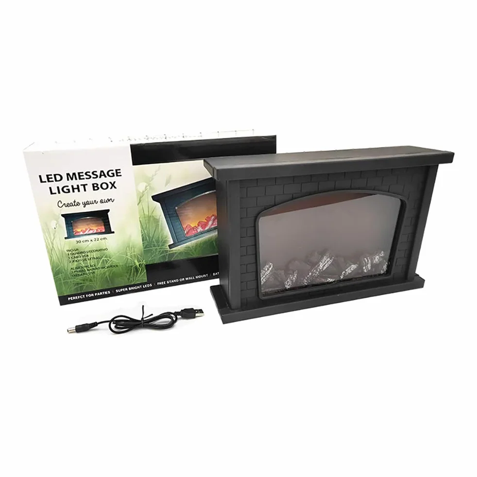 Lanterna di simulazione del camino, camino finto a LED per la casa, USB o alimentato a batteria, camino decorativo che simula la fiamma 3D