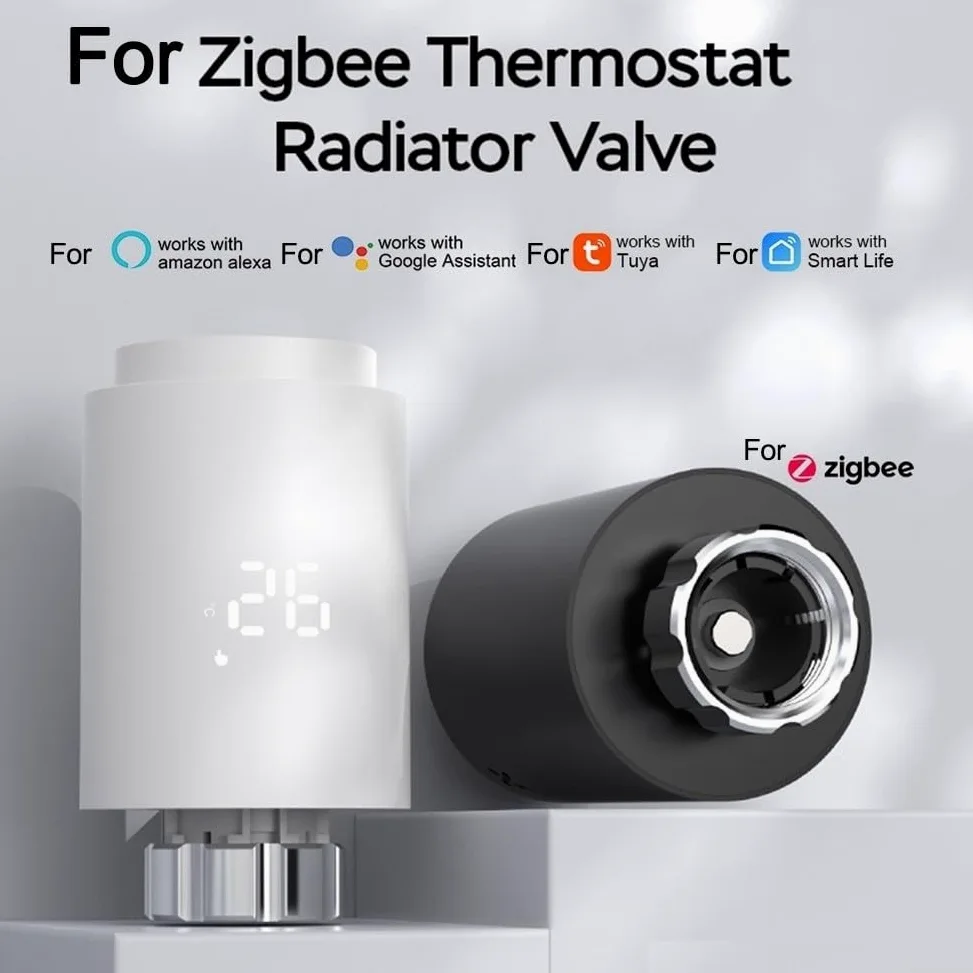 Valvola intelligente per radiatore, per Tuya per Zigbee Smart Termostato Termostato Valvola del radiatore con programma settimanale programmabile Modalità operative multiple (nero)