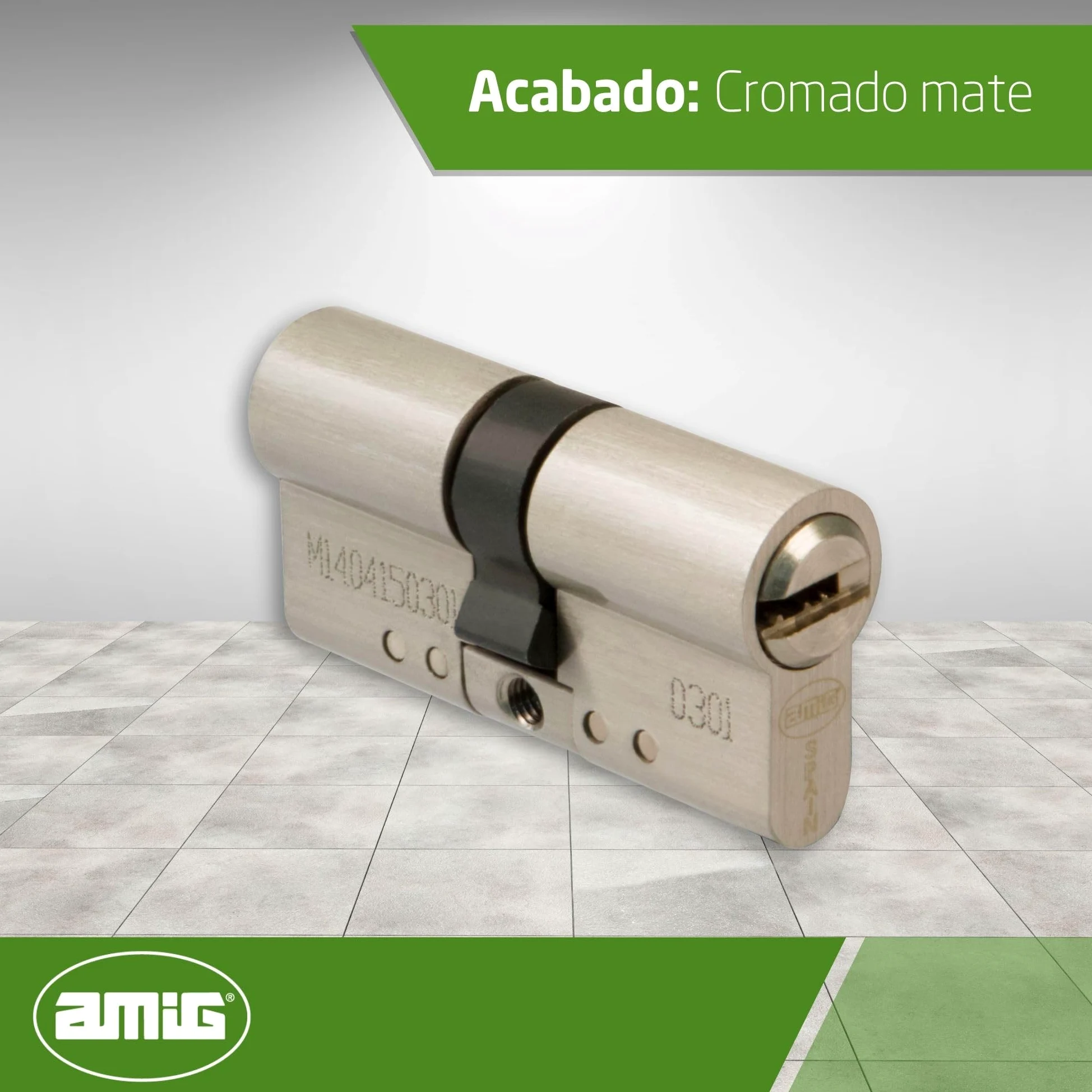 Amig - Cilindro di Sicurezza | Serratura Anti-Pick e Anti-Urto | 5 Chiavi Incluse | Anti-Bumping e Antigrimaldello | Acciaio Inox | Per Porte in Legno, Argento Opaco, 80 (35-45 mm)