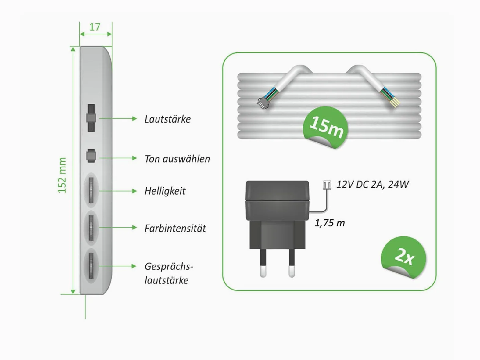 Türsprechanlage 2 monitor interni WiFi da 7 pollici, 4 fili con telecamera e apriporta