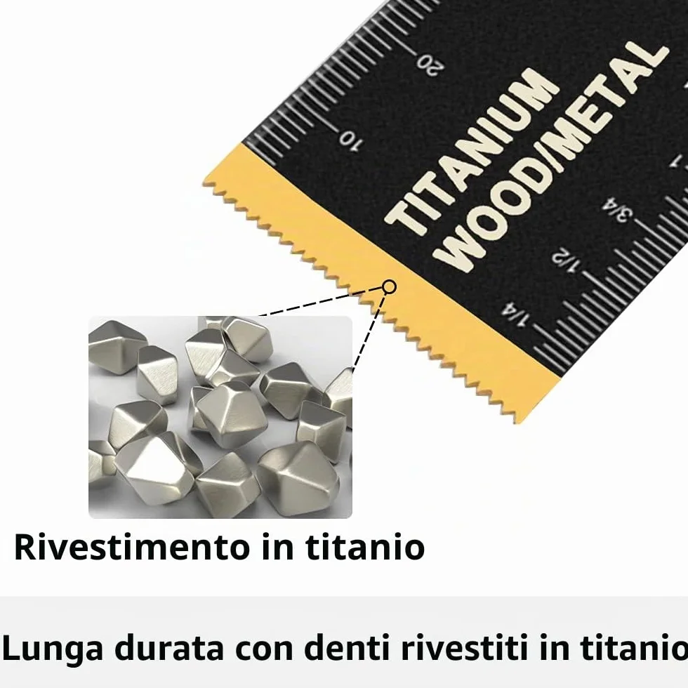 LEILUO - 5 lame oscillanti per utensili oscillanti in titanio, per materiali duri, chiodi in metallo, lame per sega oscillante, adatte per Dewalt, Rockwell, Milwaukee, Makita, Ryobi
