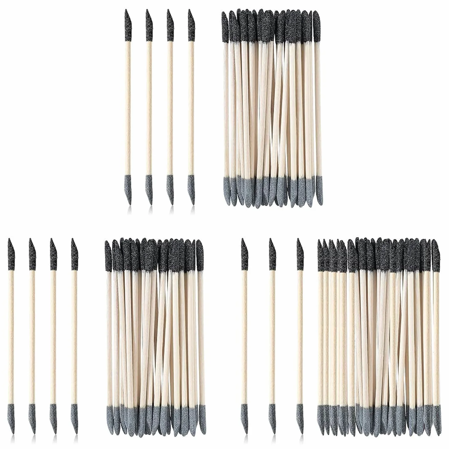 20/30/60PCS Doppia Testa Fine Dettaglio Levigatura Stick per Legno e Modellismo 150/280 Grit