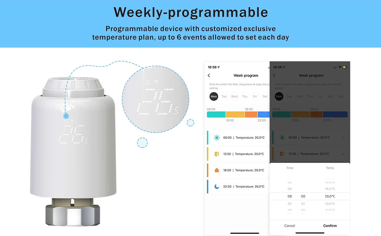 Zigbee Smart Thermostatic Radiator Valve, Supporta il controllo remoto tramite app smart life