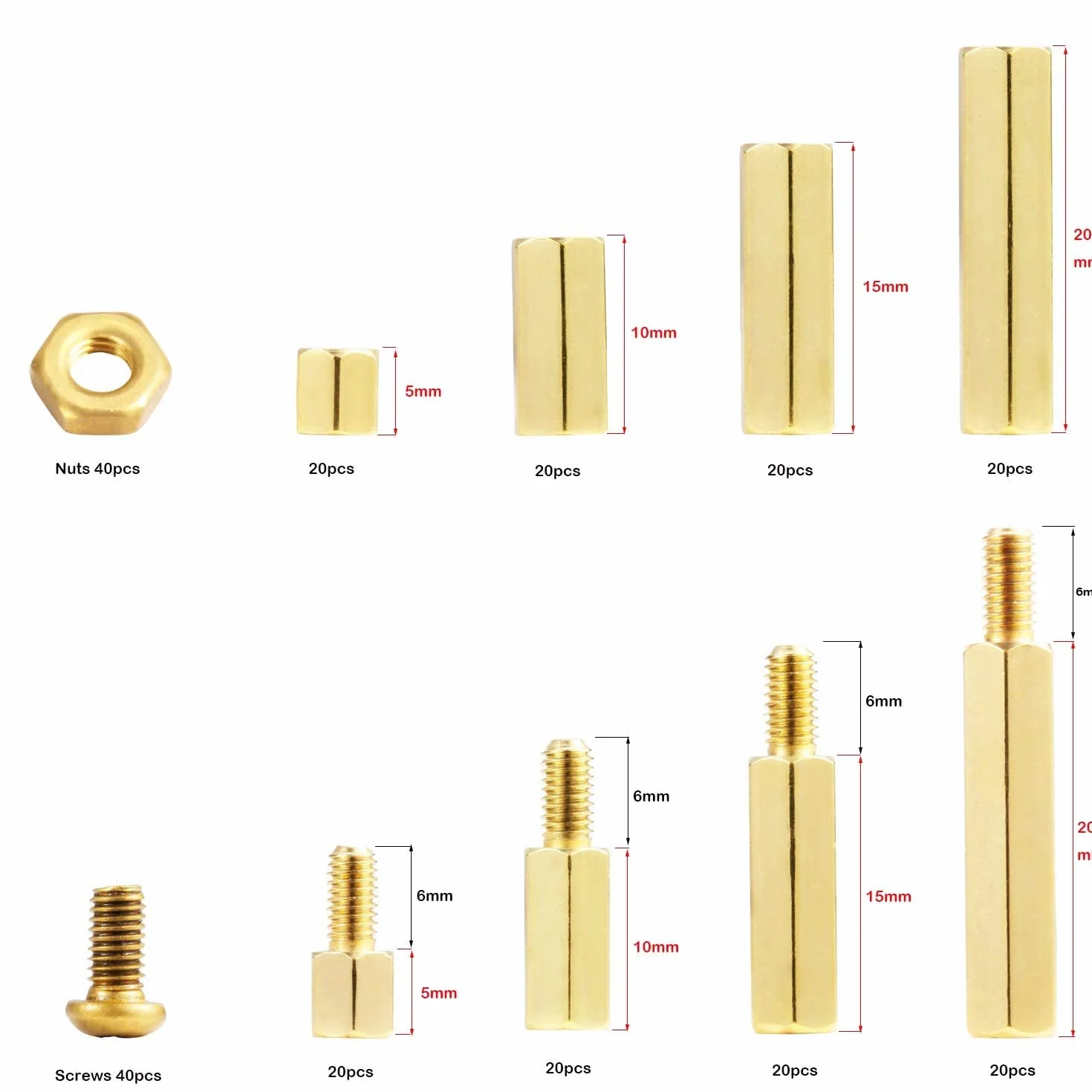 Kit Distanziatore Esagonale M3 Ottone 240 Pezzi per PCB Scheda Madre