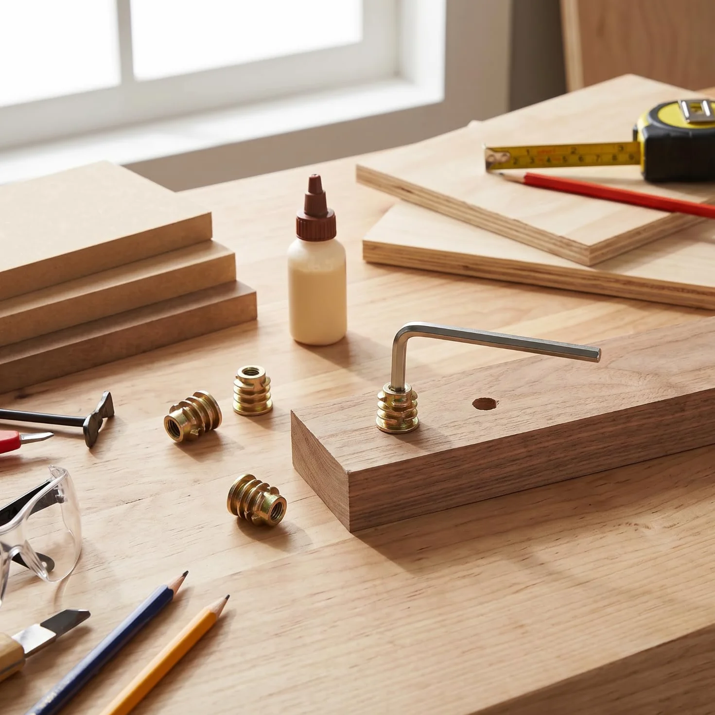 Bulloni filettati M4 8mm in lega di zinco con interno esagonale per legno