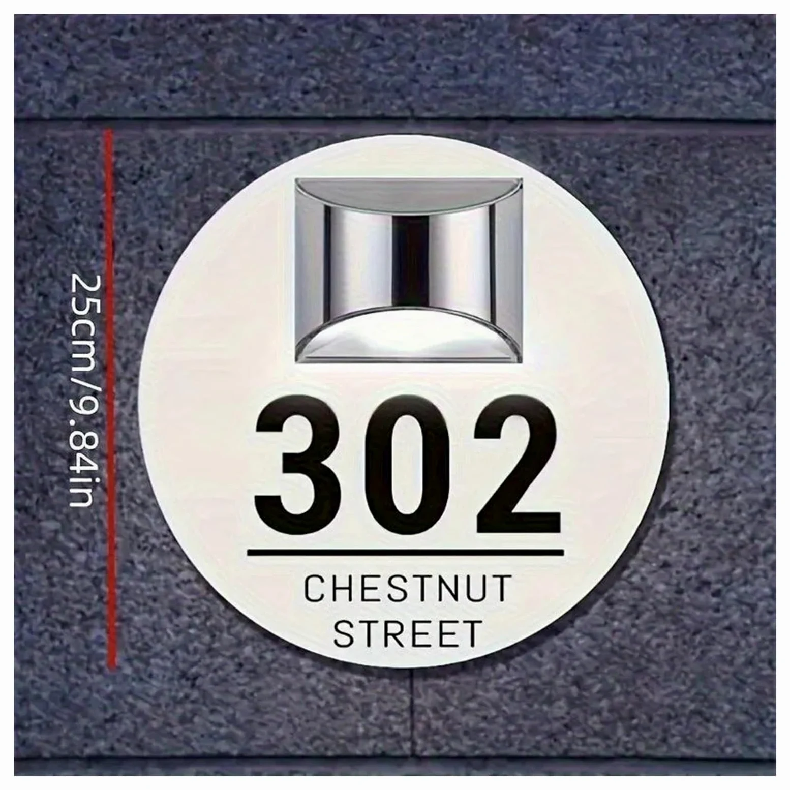 1pc Solare Acrilico Numero Civico Segno Incisione Cava Indirizzo Targa Porta Impermeabile for Decorazioni for La Casa All'aperto(White Black,25x25cm)