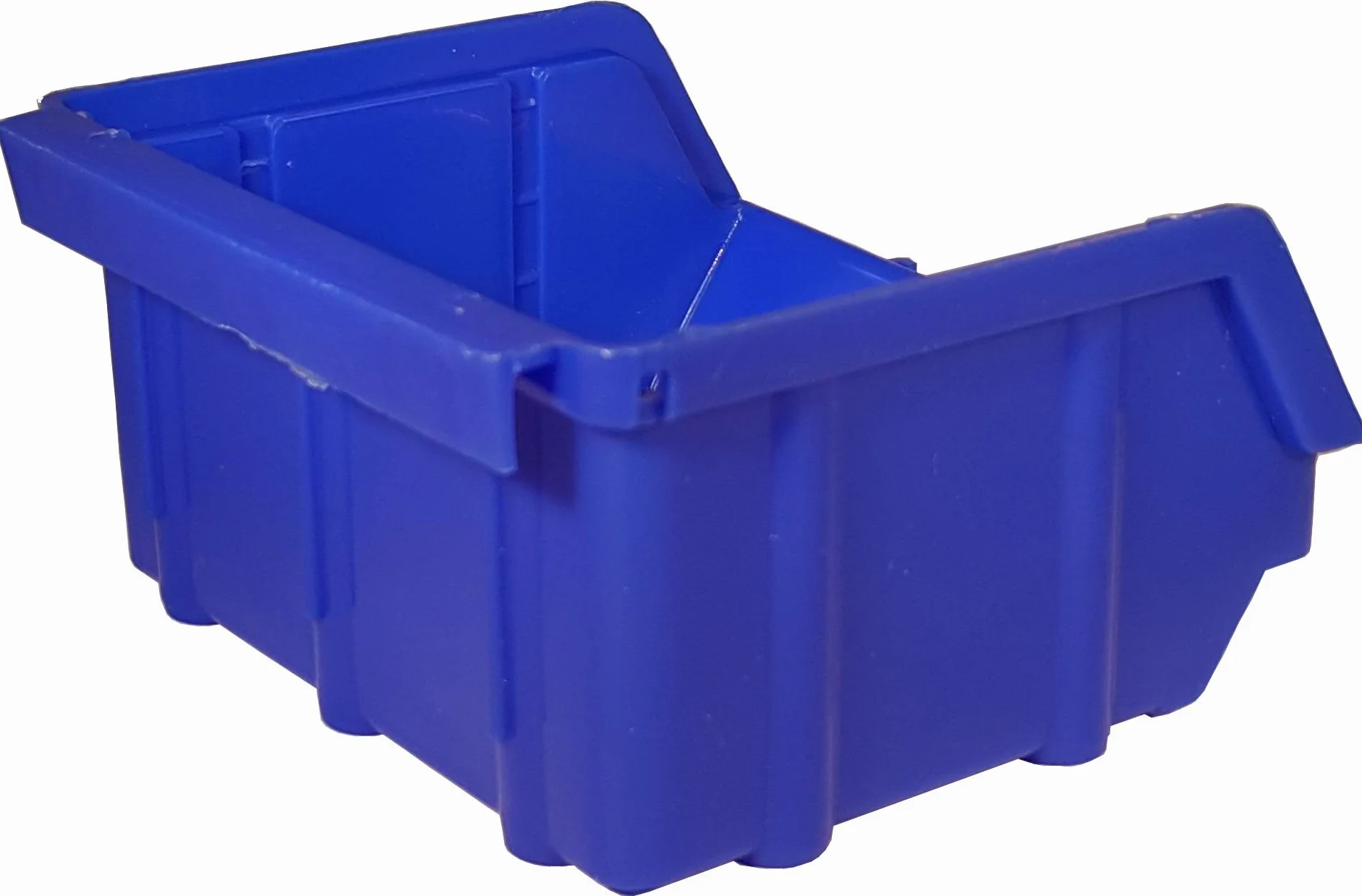 Scatole impilabili blu PP 60 pezzi 102x96x52 mm con gancio appendi