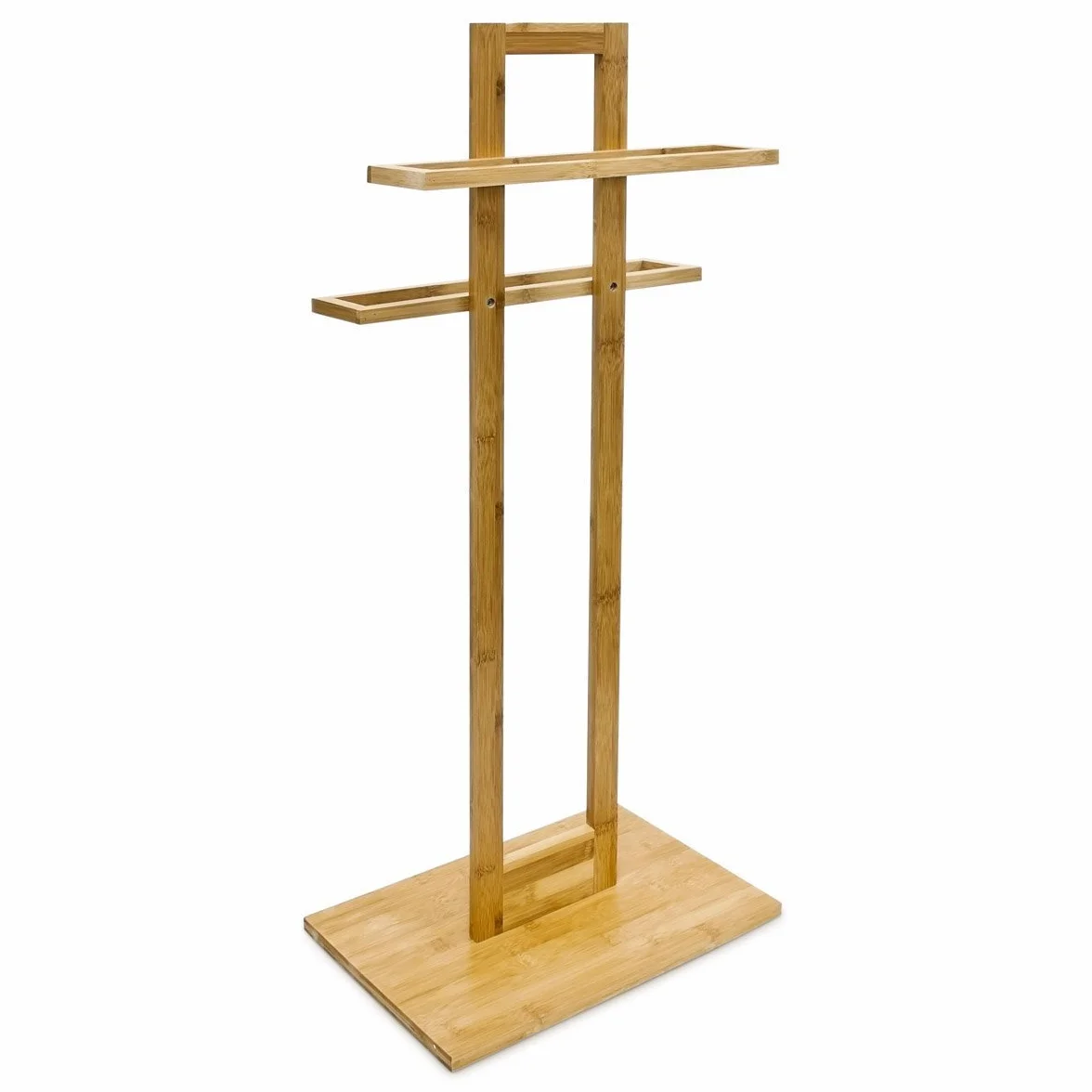 Porta asciugamani da terra in legno di bamboo 37 x 25 x 85 cm