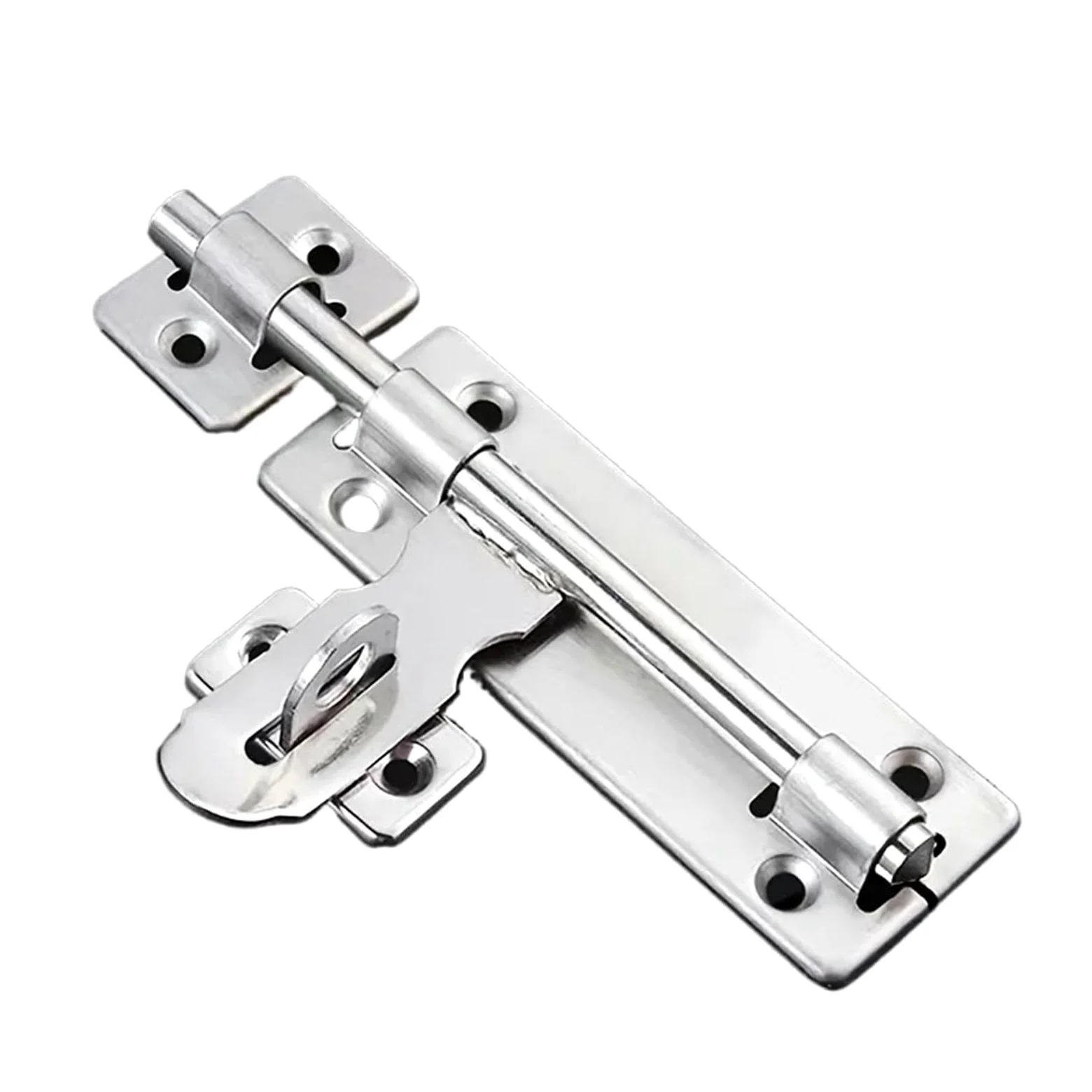 Set di 5 serrature for porta in acciaio inox con chiavistello e lucchetto, spazzolato Per Porta