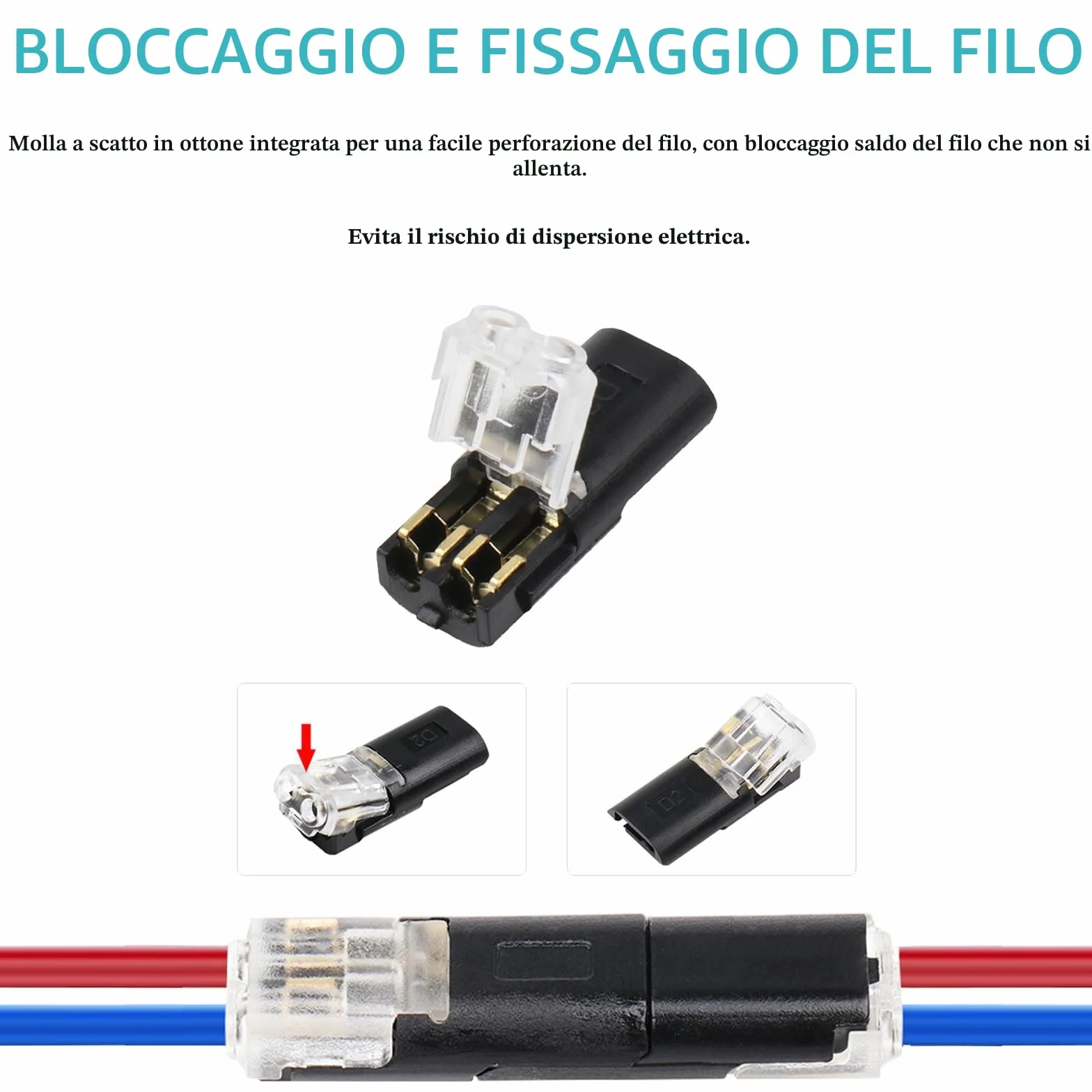 YESLUSY Connettori Elettrici Rapidi 12V 2 Pin Impermeabili AWG 18-22