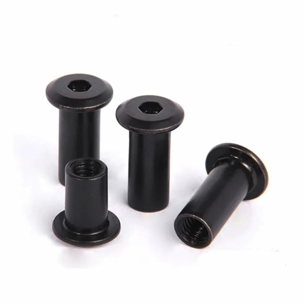 Viti Metalliche M4 M5 Nero Acciaio al Carbonio Testa Esagonale Incassato Dado 8mm 50pcs