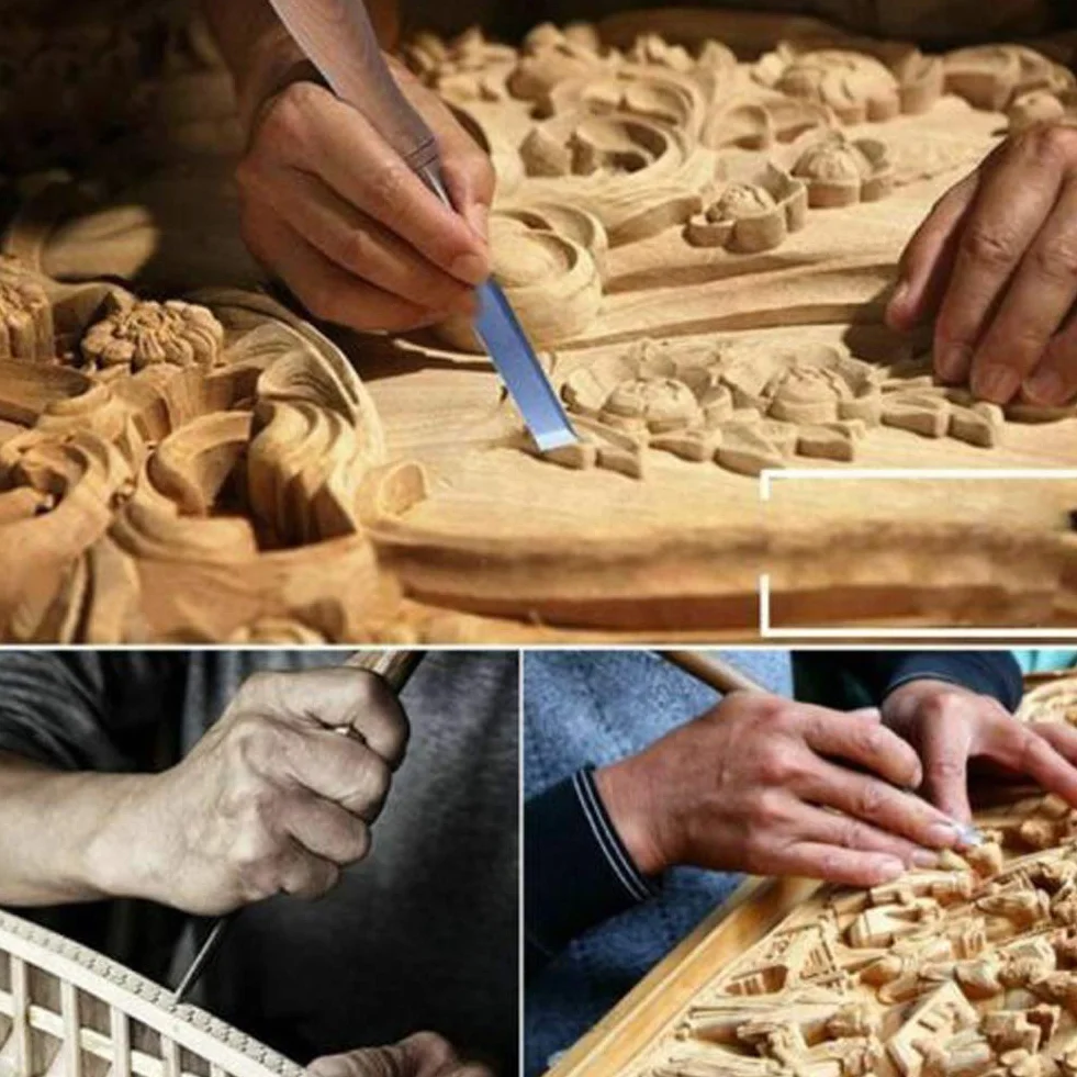 TIMESETL Scalpelli per Legno 12 Pezzi con Lime e Olio di Pietra, Coltello per Intagliare il Legno