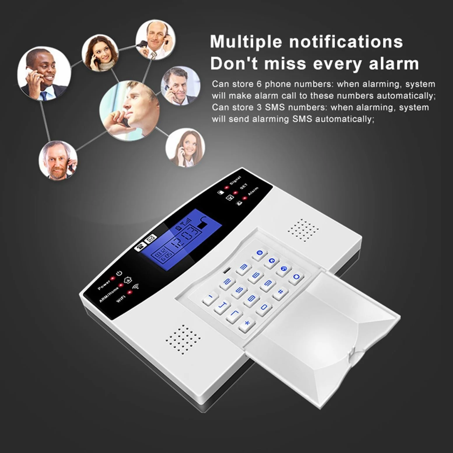Kit di Allarme, Smart Alarm 433MHz Cavo Wireless gsm di Allarme antifurto Smart Home Security Allarme Fai da Te TUYA(G2BT4)