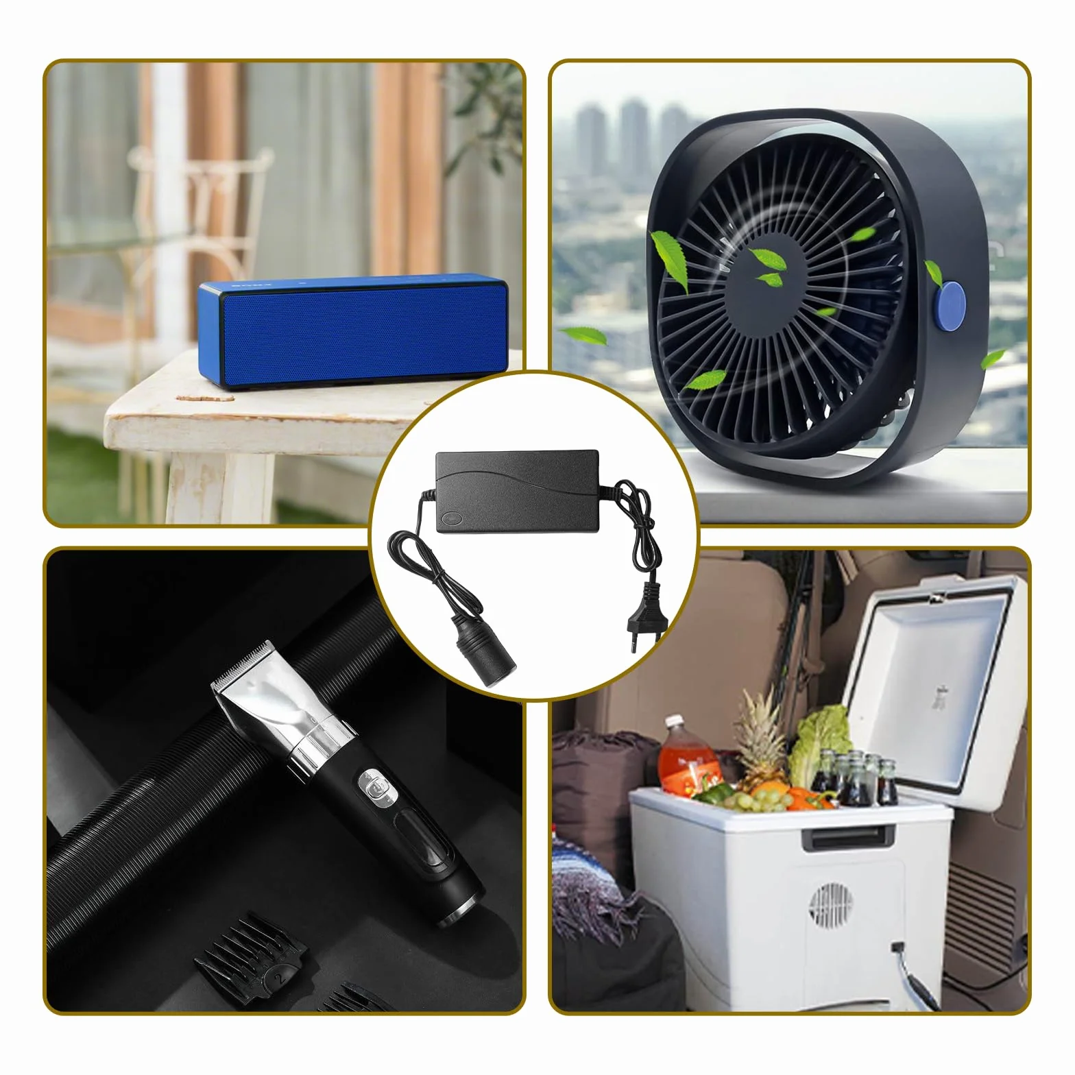2 adattatori AC a DC Converter 220 V a 12 V, 5 A, adattatore di alimentazione per accendisigari per auto, frigorifero aspirapolvere