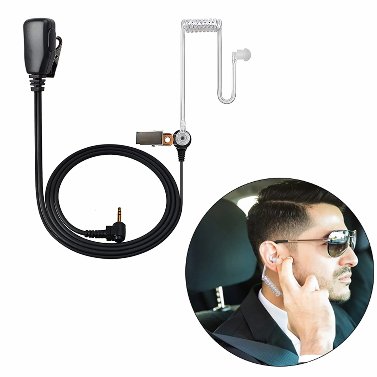 HYS Auricolare Walkie Talkie a 1 Pin da 2,5 mm con Microfono, Cuffie di Sicurezza Compatibile con Motorola TLKR-T60 T61 T62 T80 T81 T82 T-92 H2O T80 Extreme (Confezione da 2)