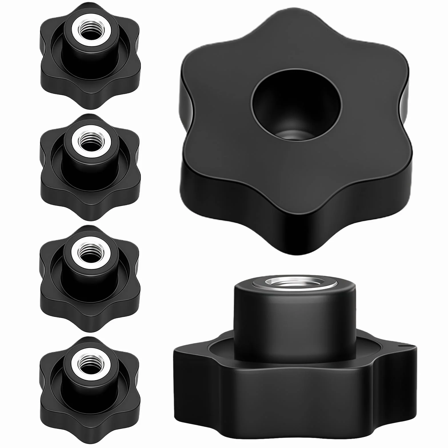 Manopola di serraggio a stella M8 filettatura femmina plastica per macchine utensili fitness mobili