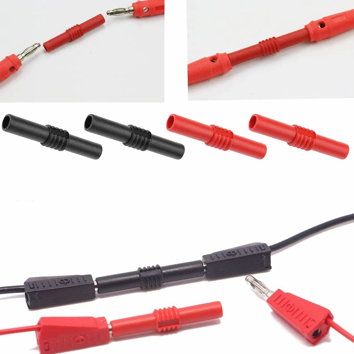 RUNCCI-YUN 12 Pz accoppiatore a Banana Isolato, Femmina a Femmina Doppia Banana Presa Elettronica connettore 4mm Spina a Banana collegare accoppiatore, Adattatore di Estensione Spina F-F