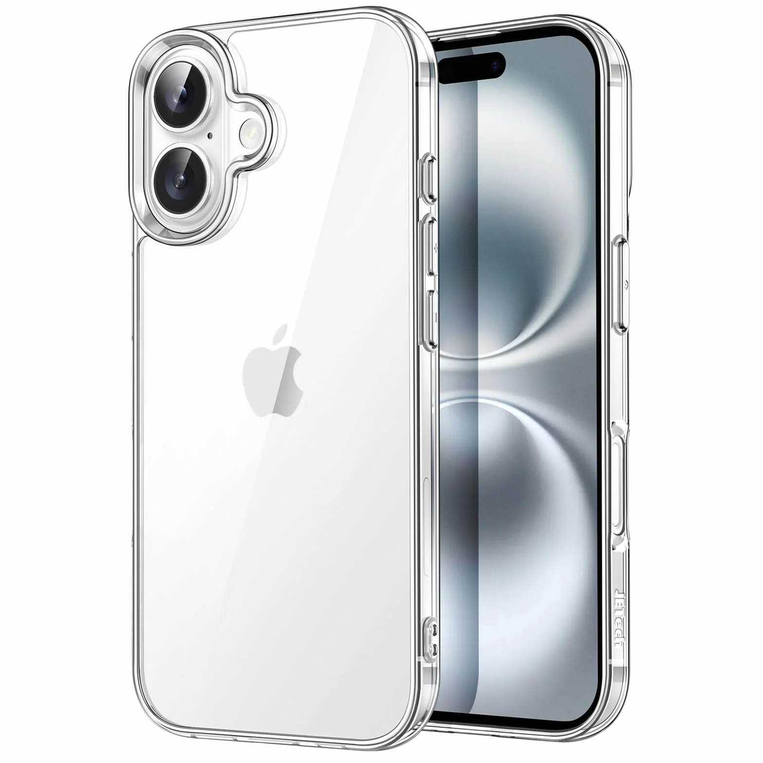JETech Cover per iPhone 16 6,1 Pollici, Anti Ingiallimento Antiurto Cellulare Paraurti Custodia, Anti-Graffio Retro Trasparente (Trasparente)
