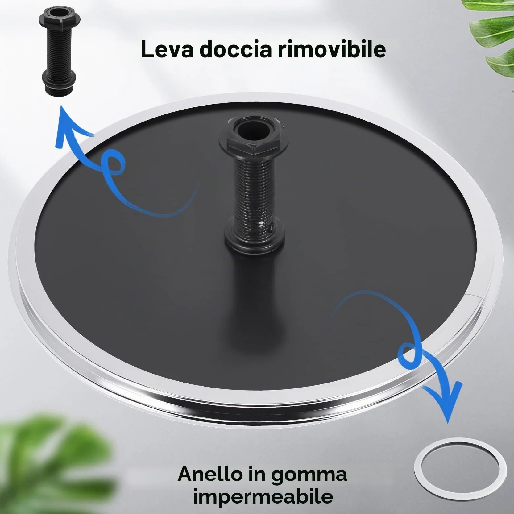 Plastica rotonda doccia alta tetto ugello 25 cm cabina accessori