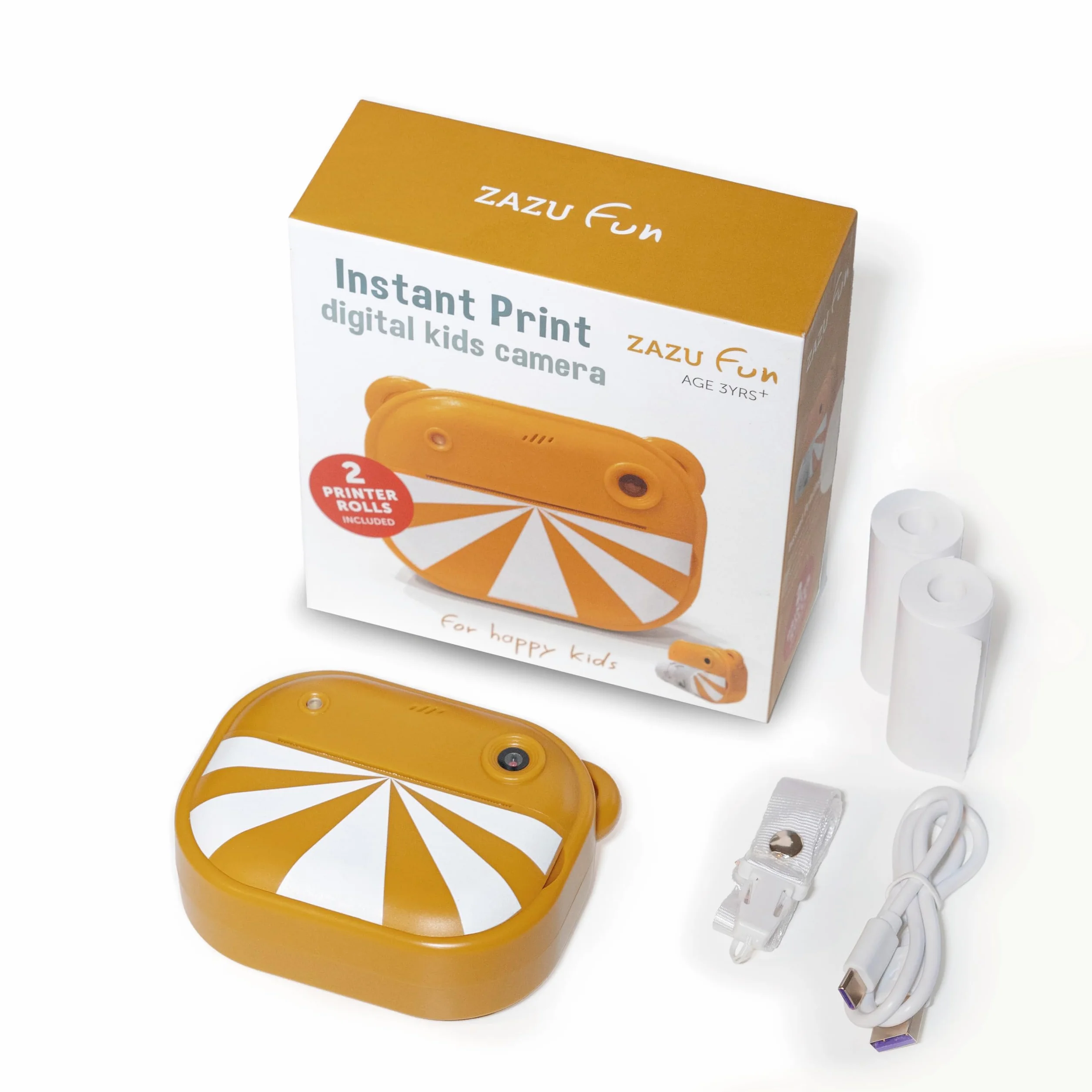 ZAZU Fotocamera digitale istantanea per bambini, foto ad alta risoluzione da 48 MP, display a colori da 2", video Full HD 1080P, stampa termica senza inchiostro, batteria ricaricabile, con 2 rulli di