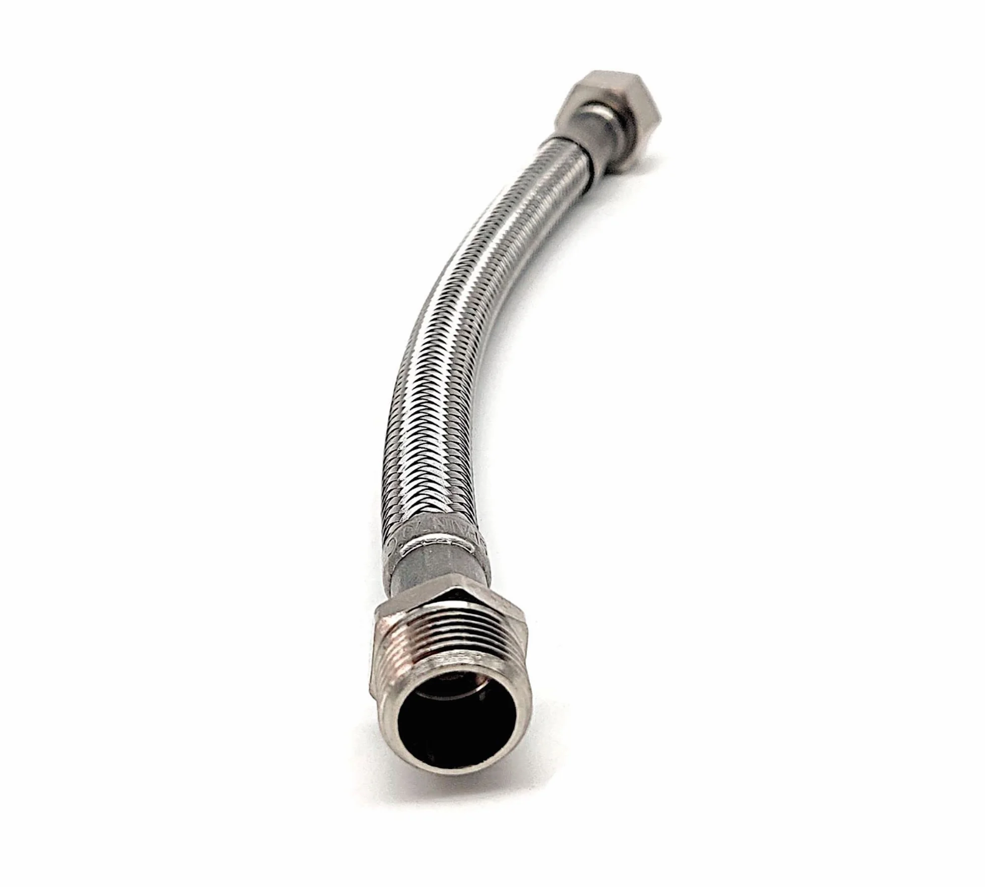 DOJA Industrial | Tubo Flessibile Rubinetto | PACK 2 | Maschio/Femmina | M 1/2" - F 1/2" | 20 cm di Lunghezza | Tubo Doccia Acciaio Inossidabile e Multiuso: Soffione Doccia, Cucina e Bagno