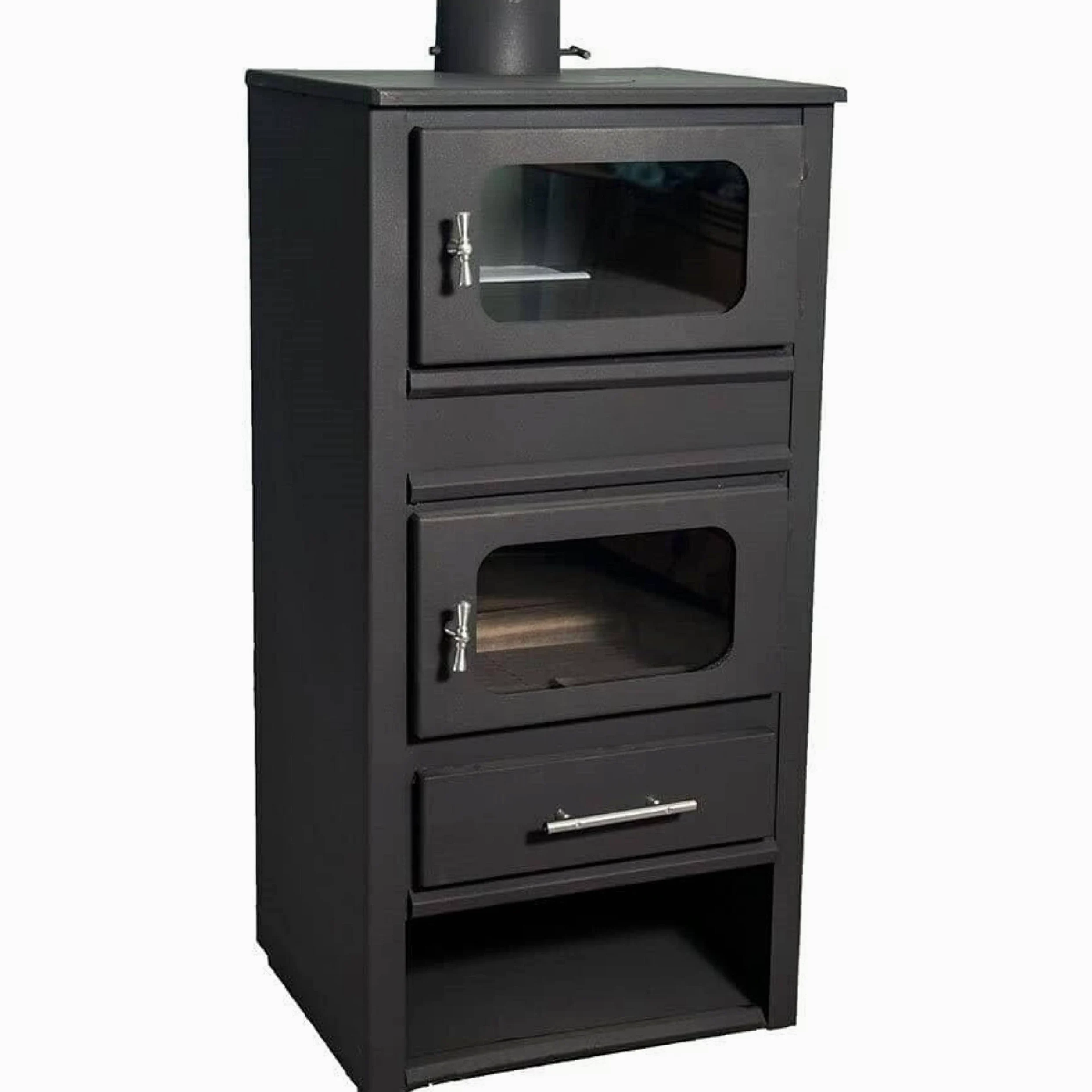 Stufa a Legna Idro Termostufa con Forno in Acciaio 10,9 kW Firenze Idro con Termometro con Vetro Ceramico Ampia vista fuoco Caldaia Termosifoni