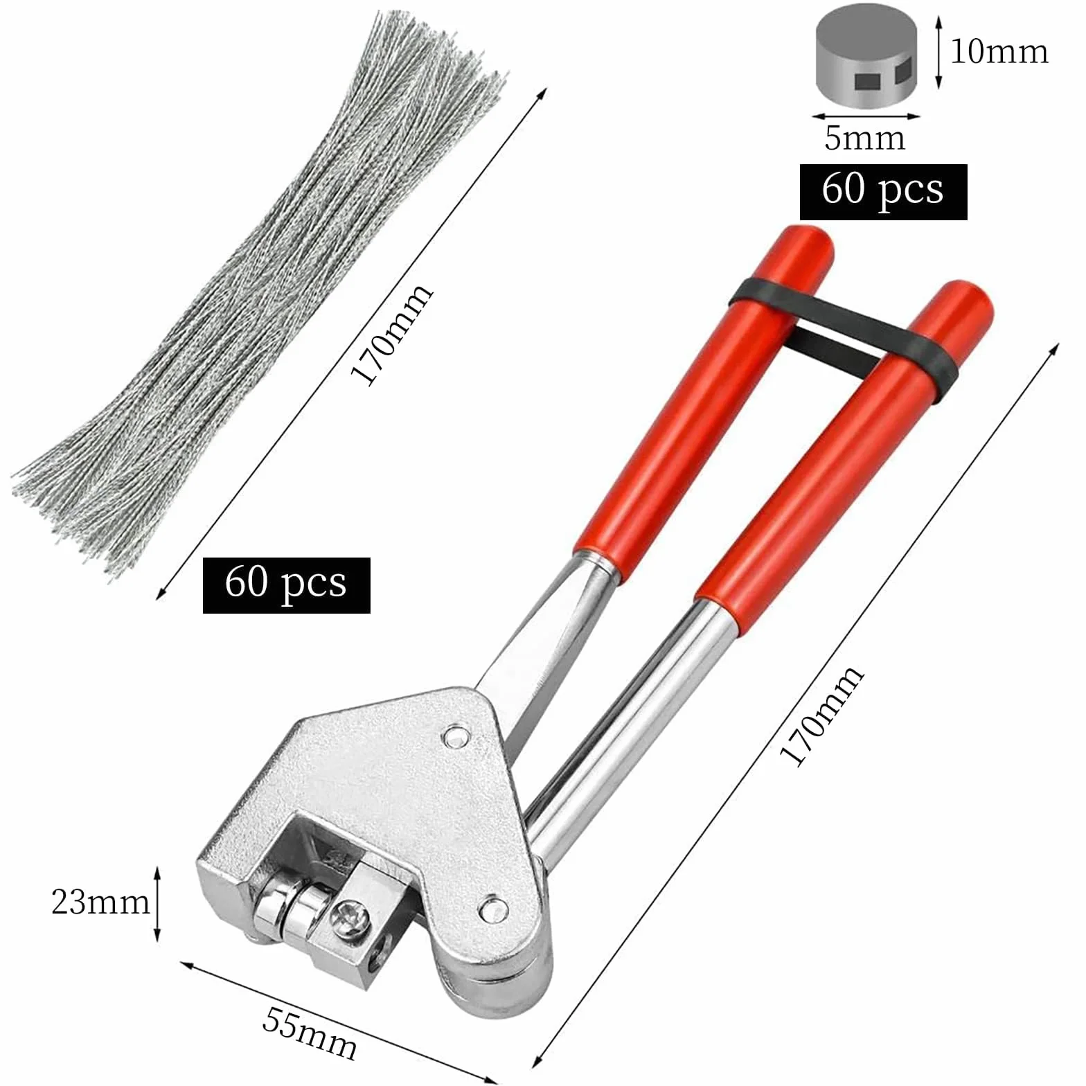 Pinze di Tenuta Set di Tenute per Sigilli di Sicurezza con 60 Guarnizioni Piombo 10mm e 60 Fili 17cm