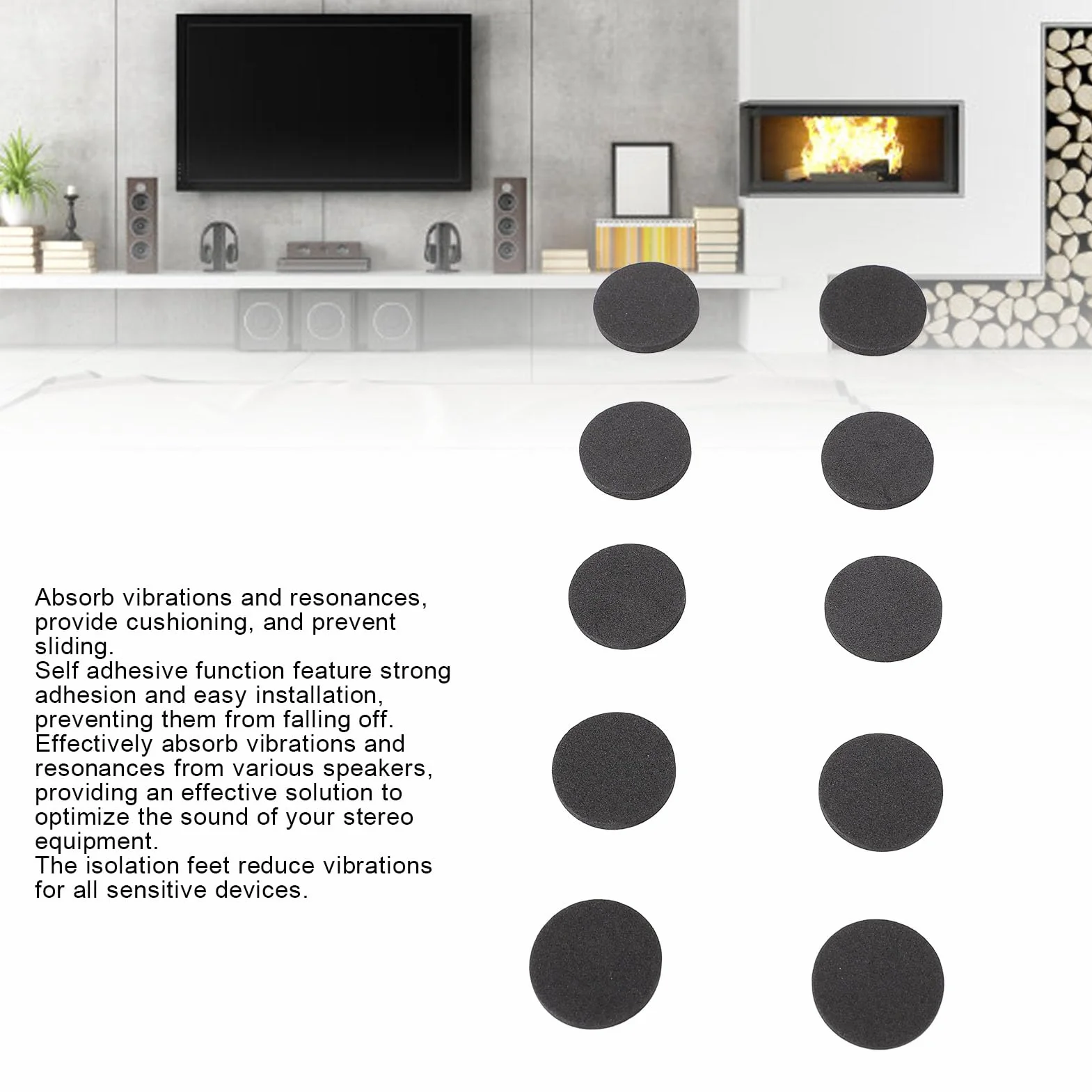 Fockety Pad di Isolamento per Altoparlanti, 50pcs Authesive Altoparlanti Anti Vibration Pads Eva Foam Pads Anti Slip Cushioning Pads per Altoparlanti CD Player