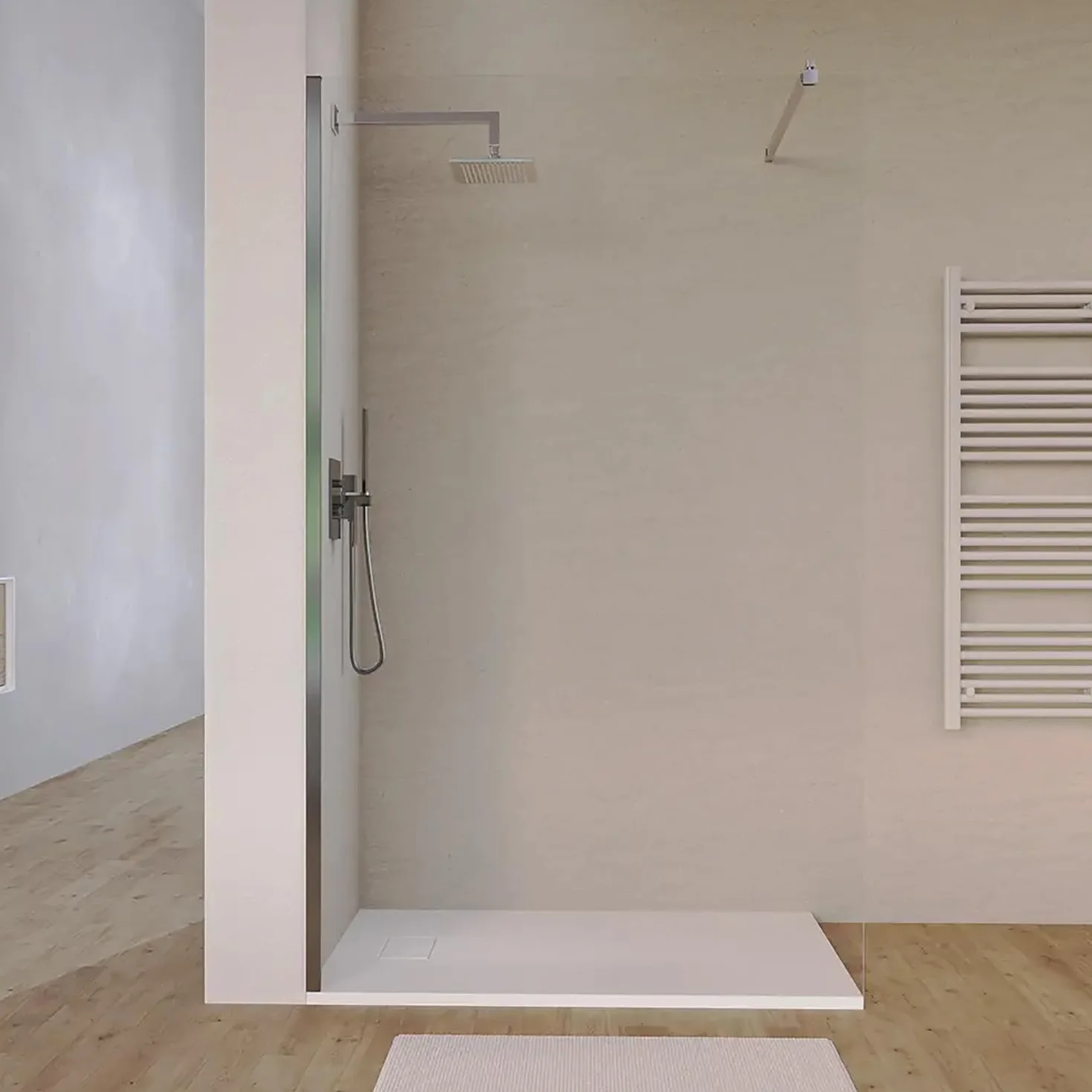 Box Doccia Walk-In 70x200cm Vetro Temperato 8mm Anticalcare