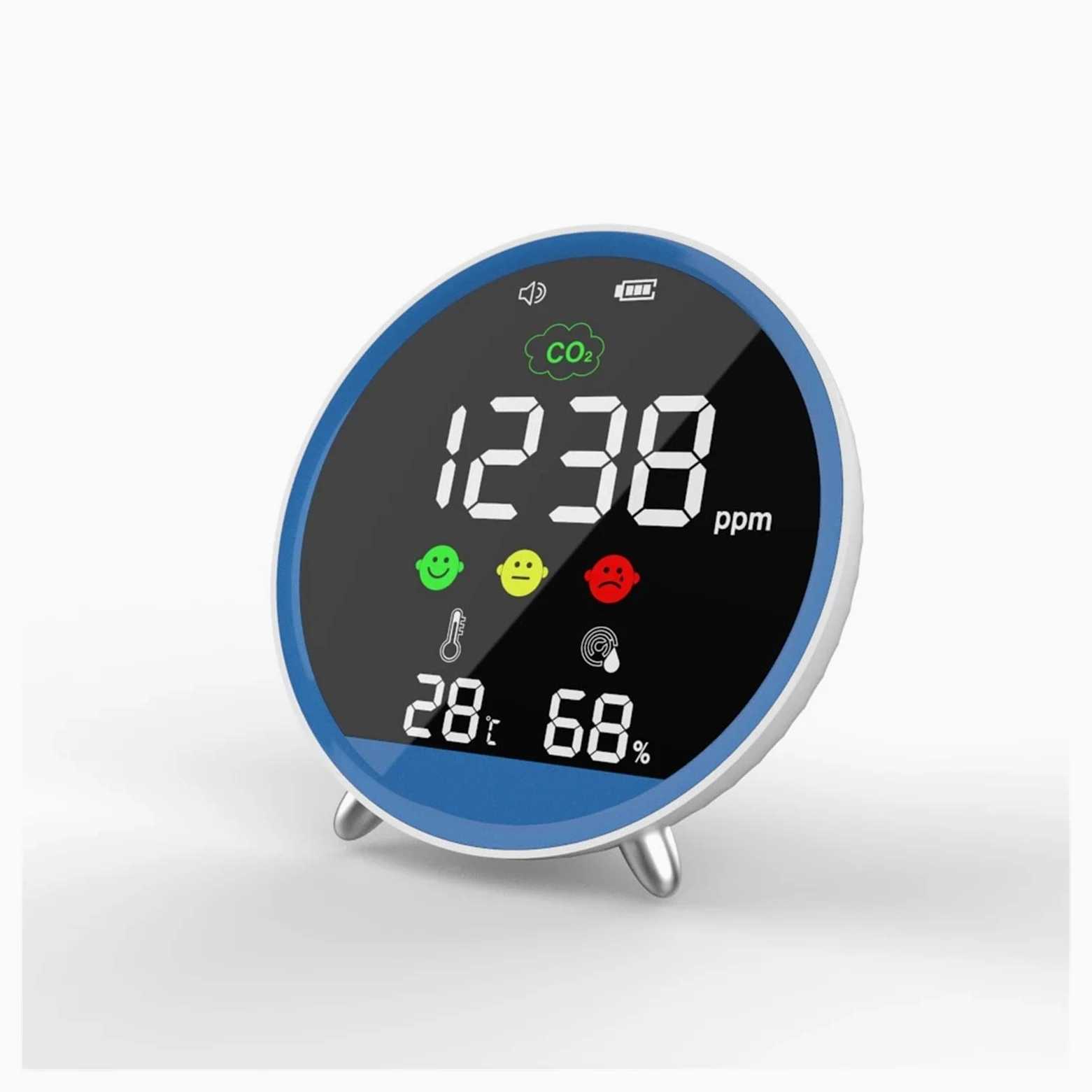 Monitor gas, rilevatore perdite gas, Rilevatore di anidride carbonica CO2 Rilevatore di qualità d-ell'aria della temperatura e de-ll'umidità del rivelatore CO2 Allarme di concentrazione per casa, camp