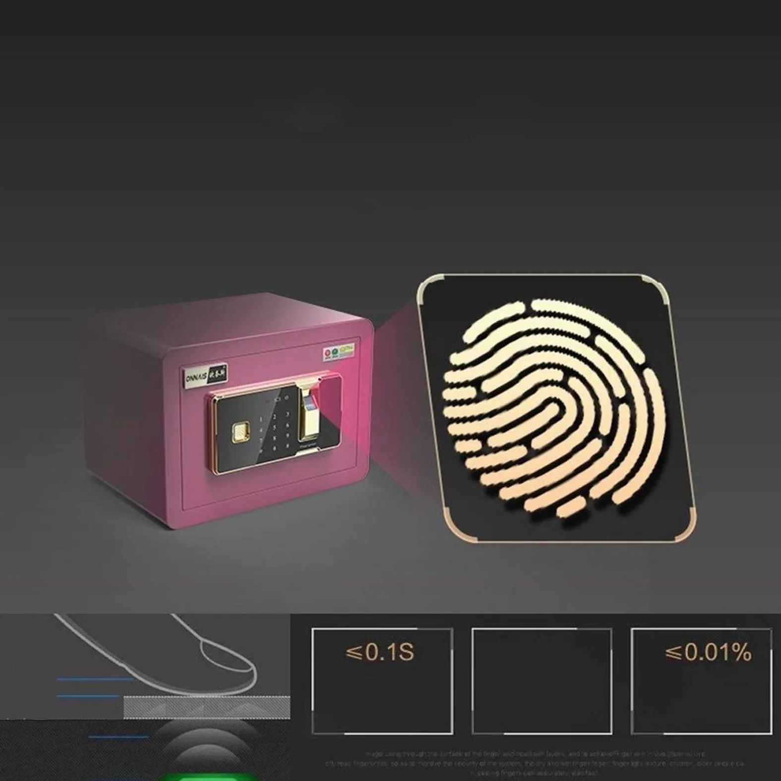 Cassaforte in acciaio, sicura e ignifuga, impermeabile, cassaforte digitale di sicurezza grande con display a LED, struttura in acciaio solido con serratura a catenaccio design per casa hotel pistola