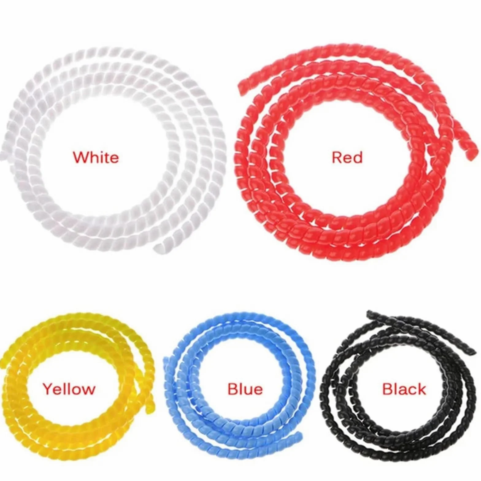 Tubo for organizer di linea da 2 m Tubo a spirale avvolto resistente all'usura Manicotto di protezione for cavi in ​​plastica Protezione for avvolgimento a spirale nera in plastica Canalina Passacavi