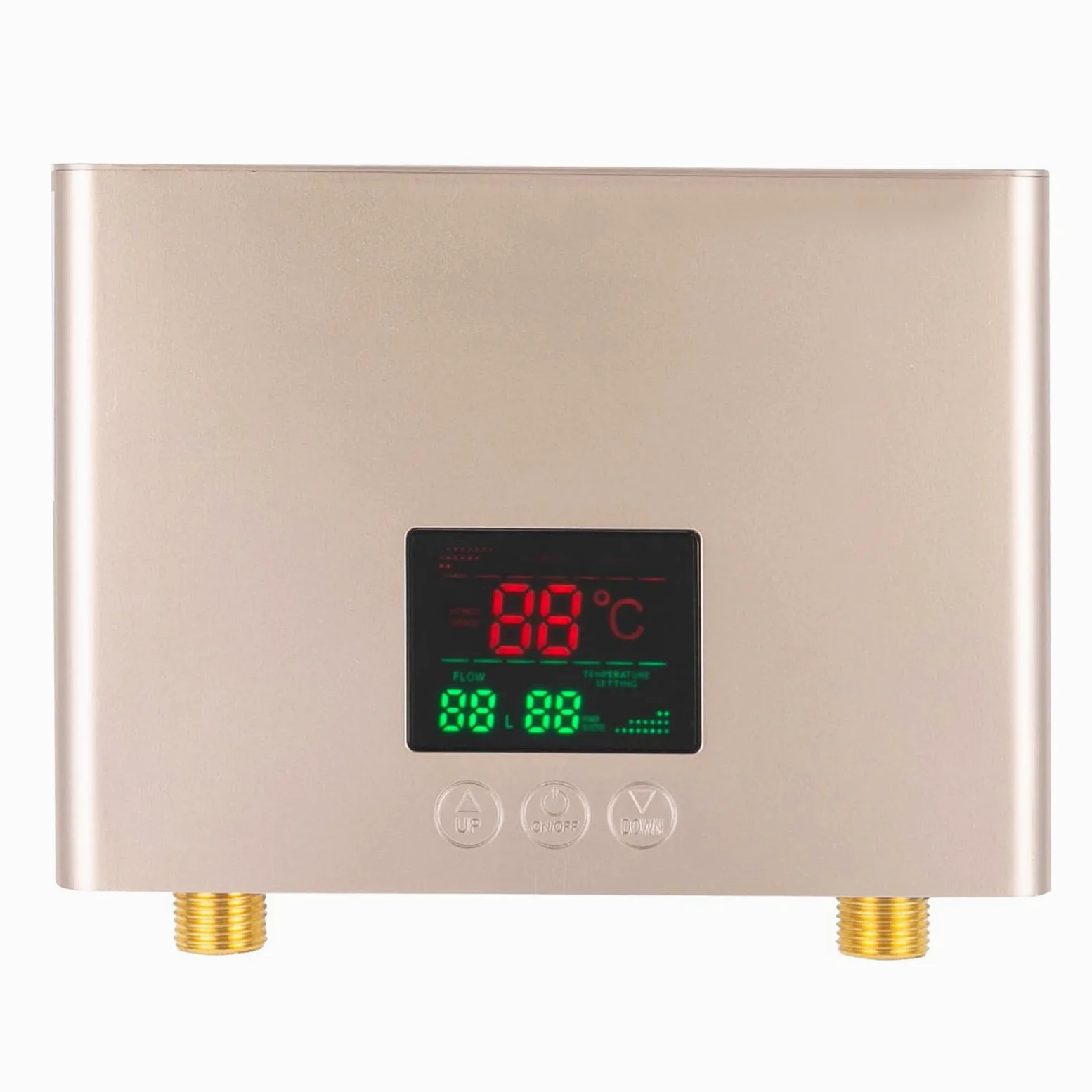Scaldacqua istantaneo, 3000 W scaldabagno elettrico con termostato | senza serbatoio con display digitale a LED, per cucina, lavandino, regolazione della temperatura 30-55 °C