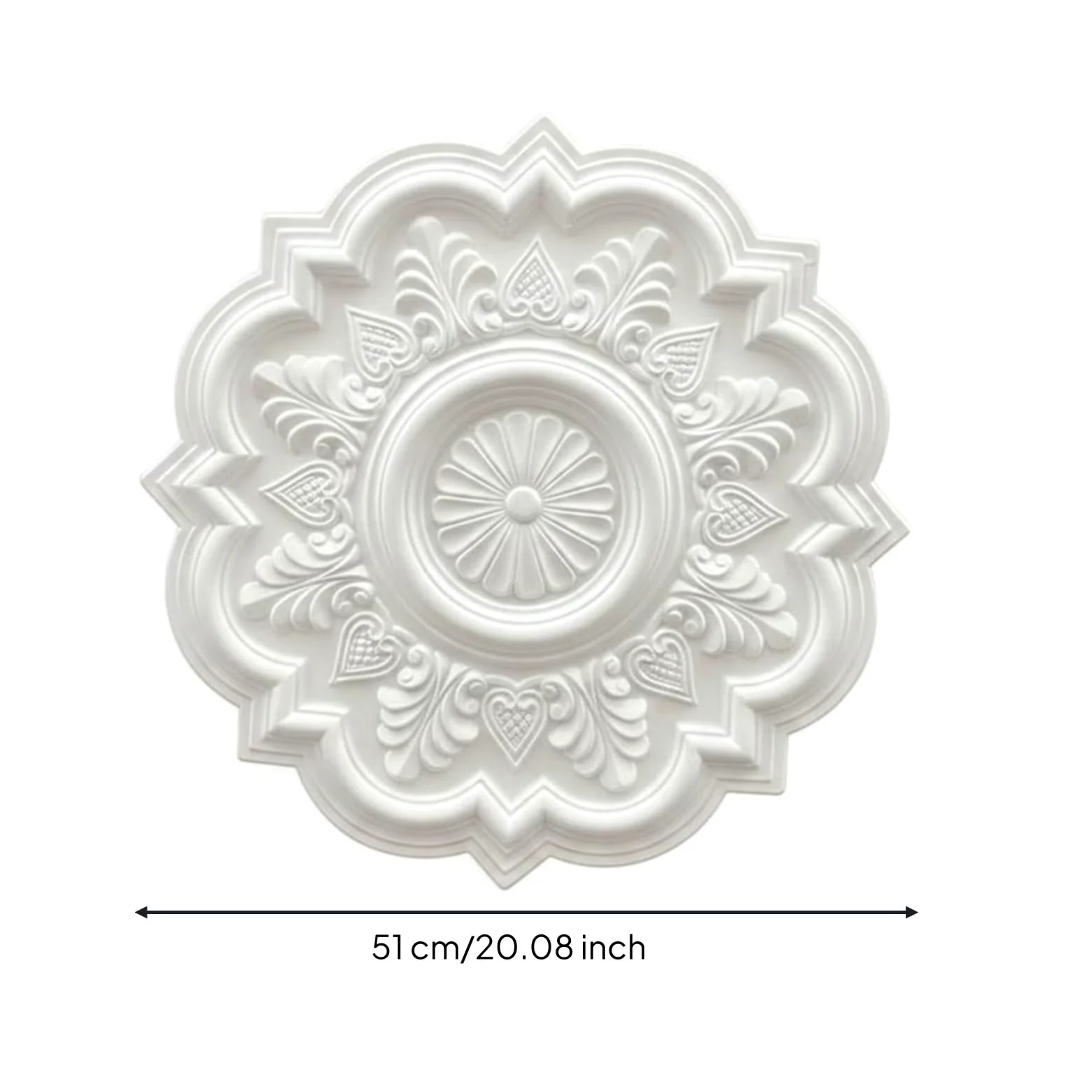Rosone Floreale Rilievo Scolpito Rosone Plafoniera Ornato Medaglione Soffitto, 039 Carved 51CM A