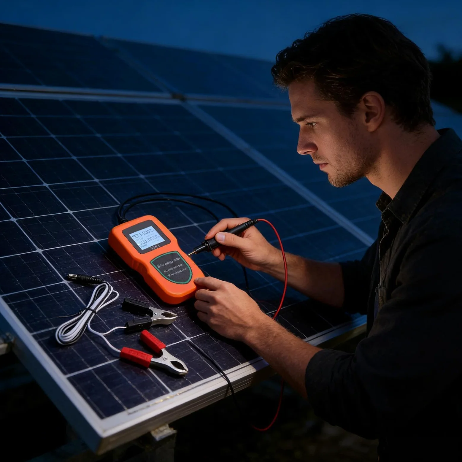Misuratore Pannello Solare Portatile Senza Batteria | Misuratore di per Pannelli Per Esterno Casa Appartamento Automobile Furgone Camper Barca Viaggio Monitoraggio Test