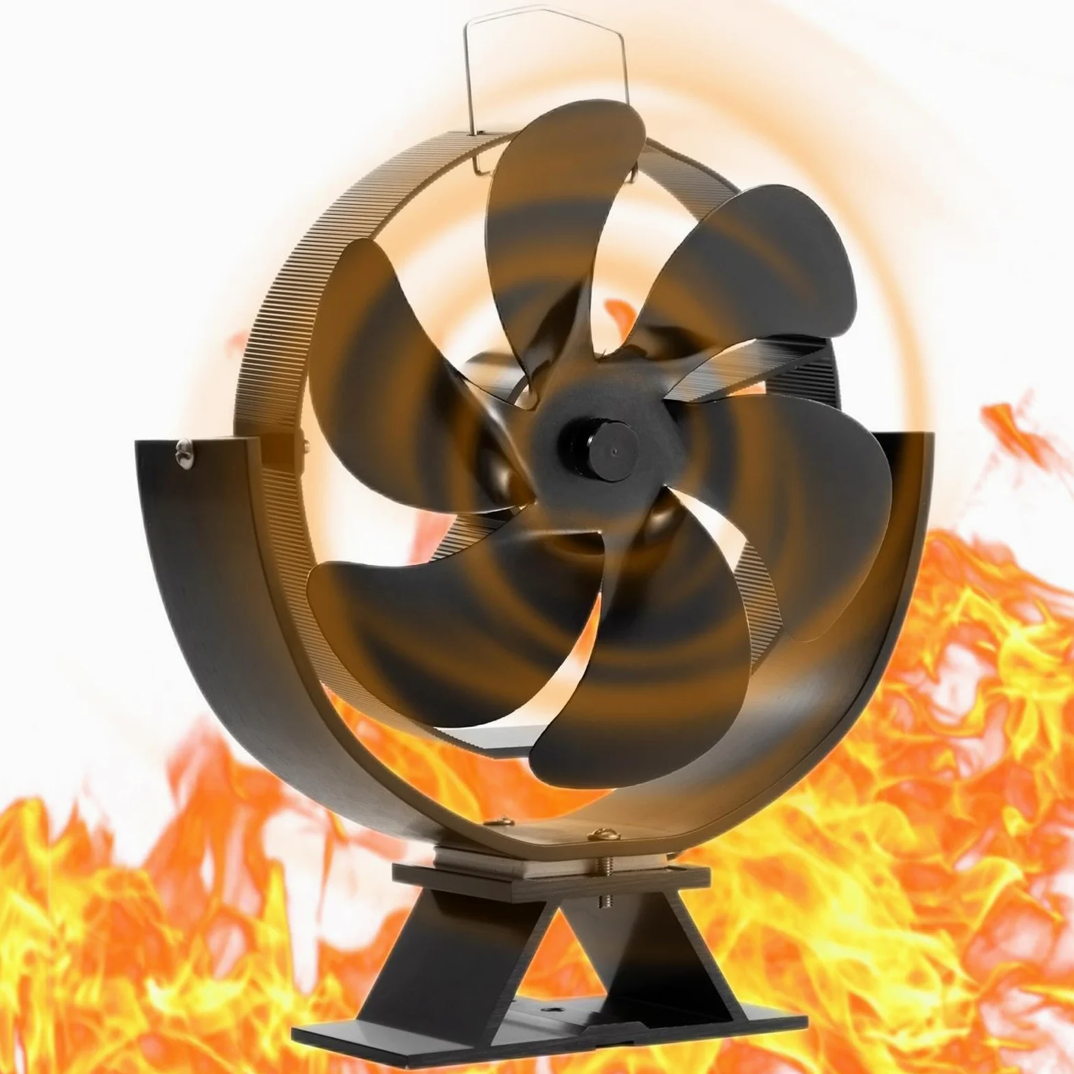 Ventilatore per stufa a legna, robusto ventilatore di circolazione 'aria | calda, girevole a 360 gradi, distribuzione efficiente del calore, riscaldato, silenzioso, alimentato a calore, 6