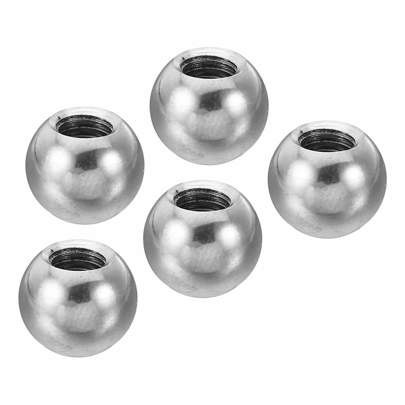 PATIKIL Dadi Manopola M5 Femmina Filettatura 10mm OD 304 Inossidabile Acciaio Tondo Sfera Vite Cappuccio Coperchio Argento